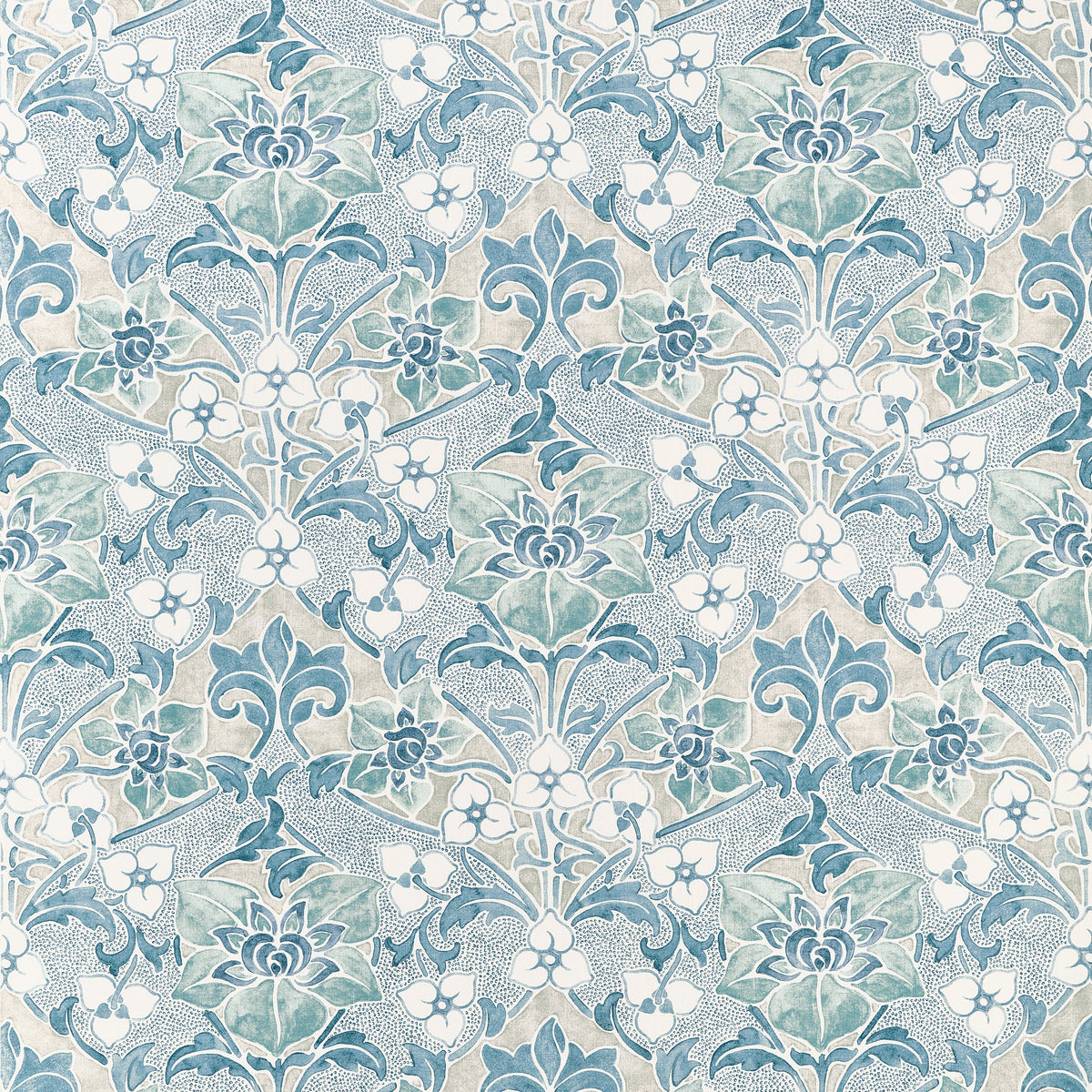 Woodford fabric in Spa Blue color - pattern number F914604 - by Thibaut in the Fairhaven collection