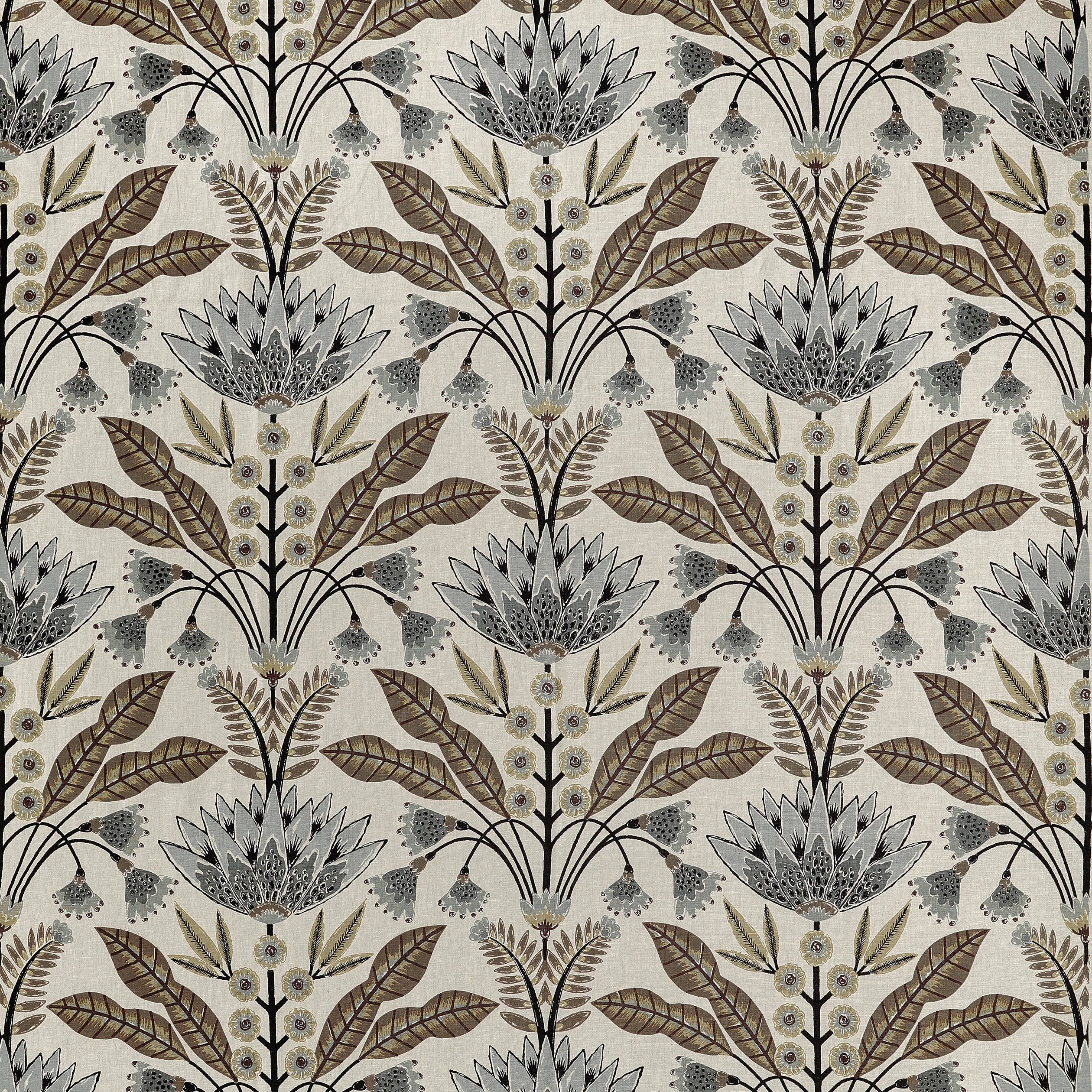 Lotus fabric in Natural color - pattern number F914607 - by Thibaut in the Fairhaven collection