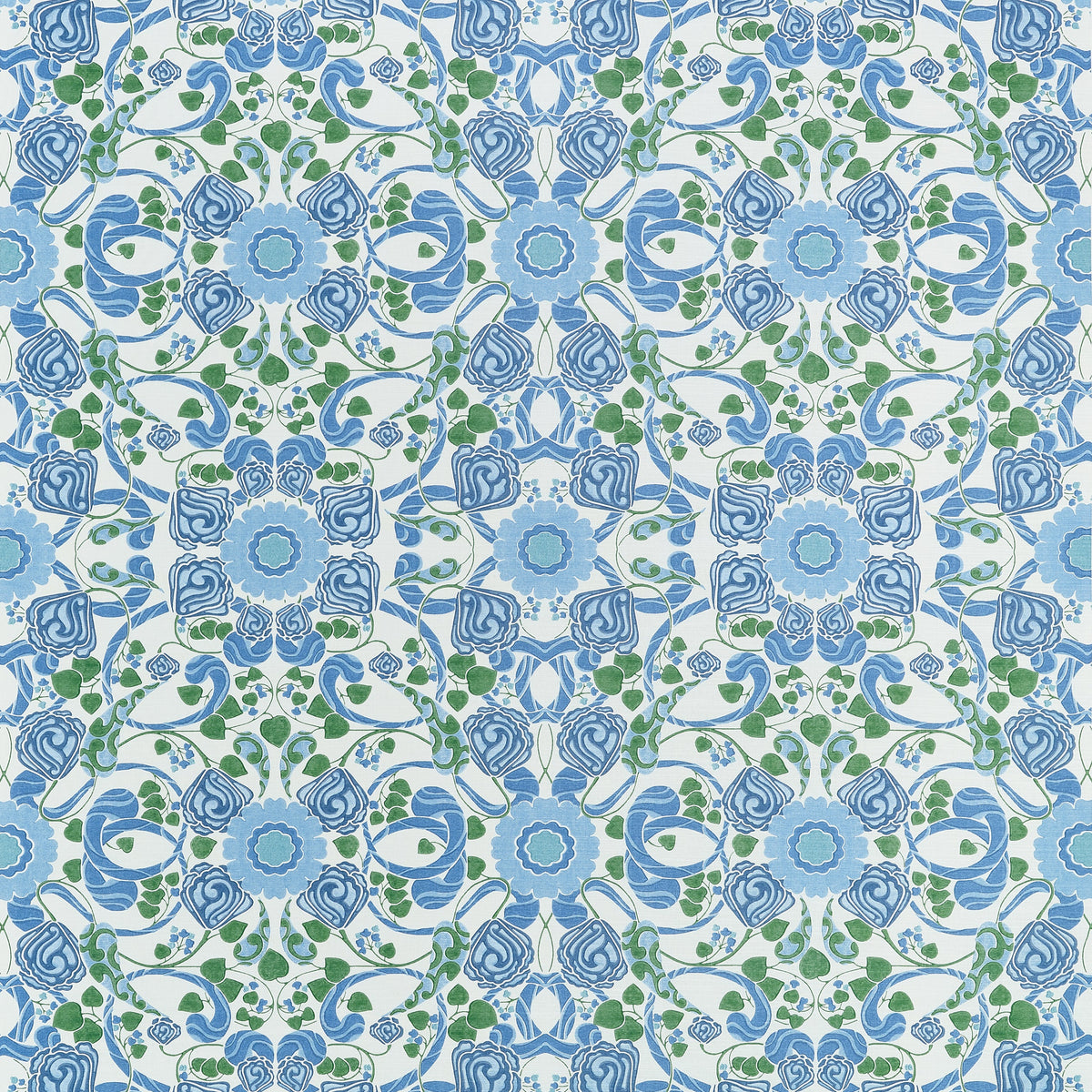 Margaux fabric in Blue and Green color - pattern number F914644 - by Thibaut in the Fairhaven collection