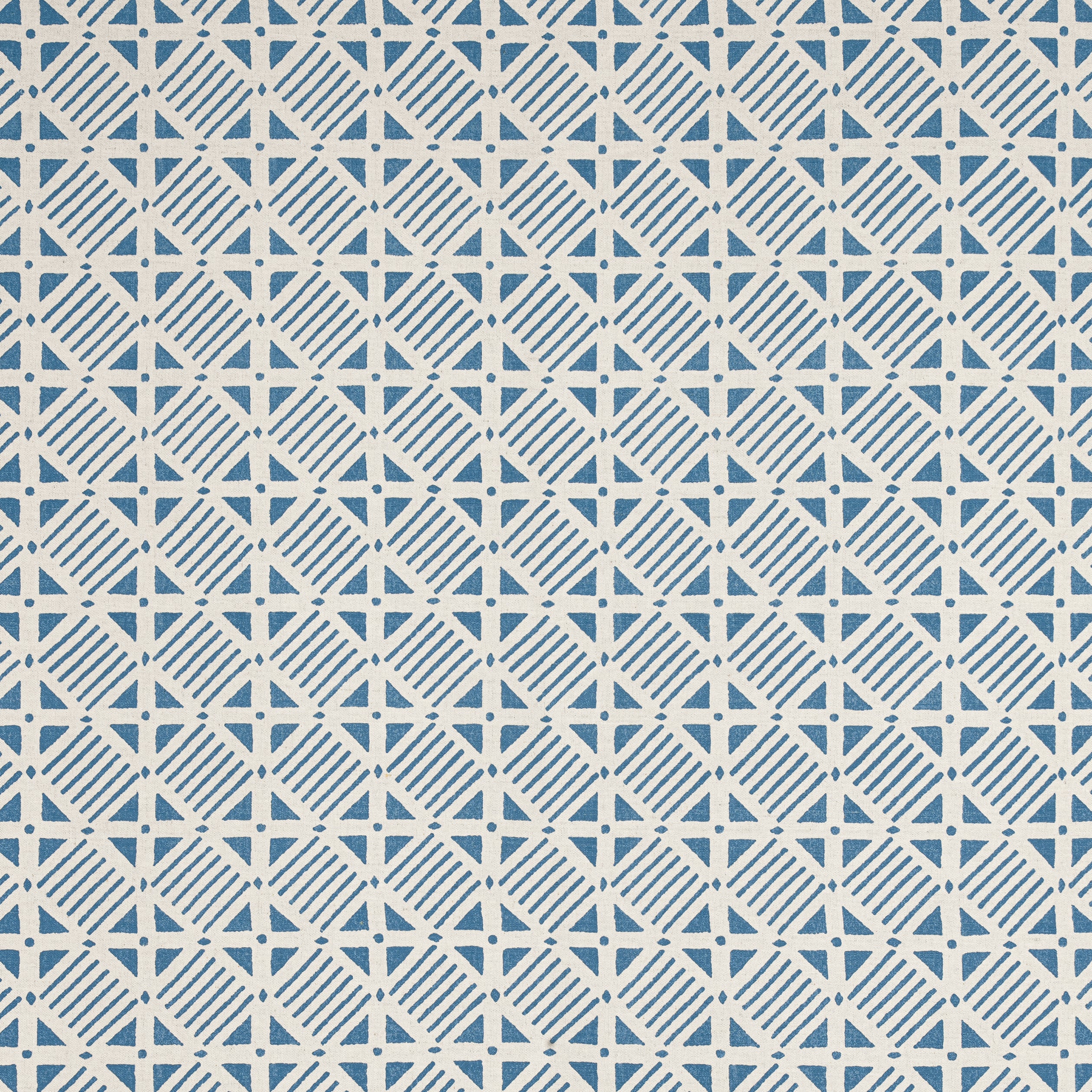 Plaza fabric in blue on natural color - pattern number F916224 - by Thibaut in the Kismet collection