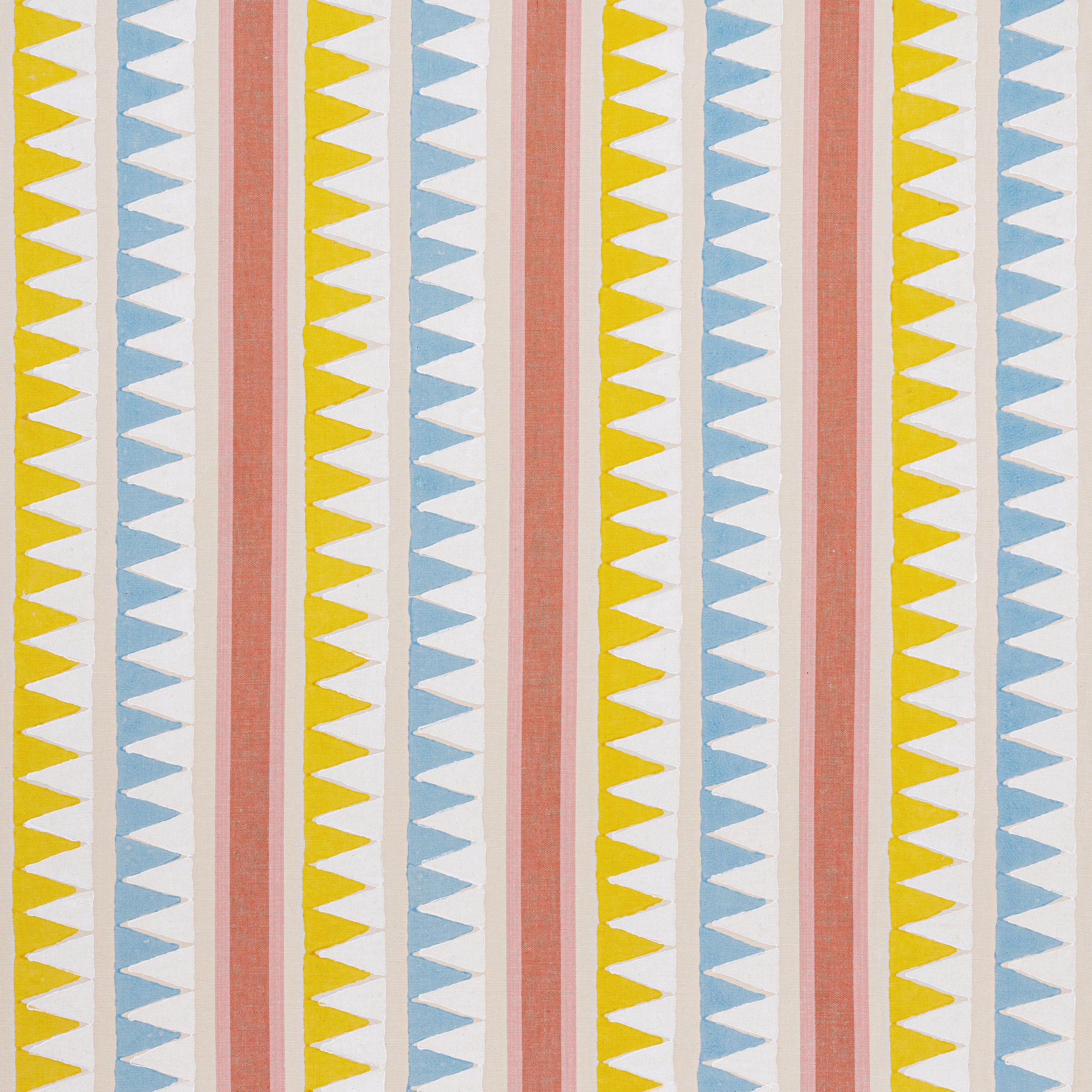 Lomita Stripe fabric in coral and yellow color - pattern number F916234 - by Thibaut in the Kismet collection
