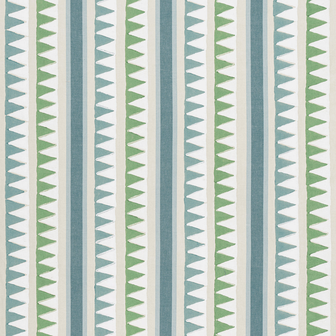 Lomita Stripe fabric in green and blue color - pattern number F916236 - by Thibaut in the Kismet collection