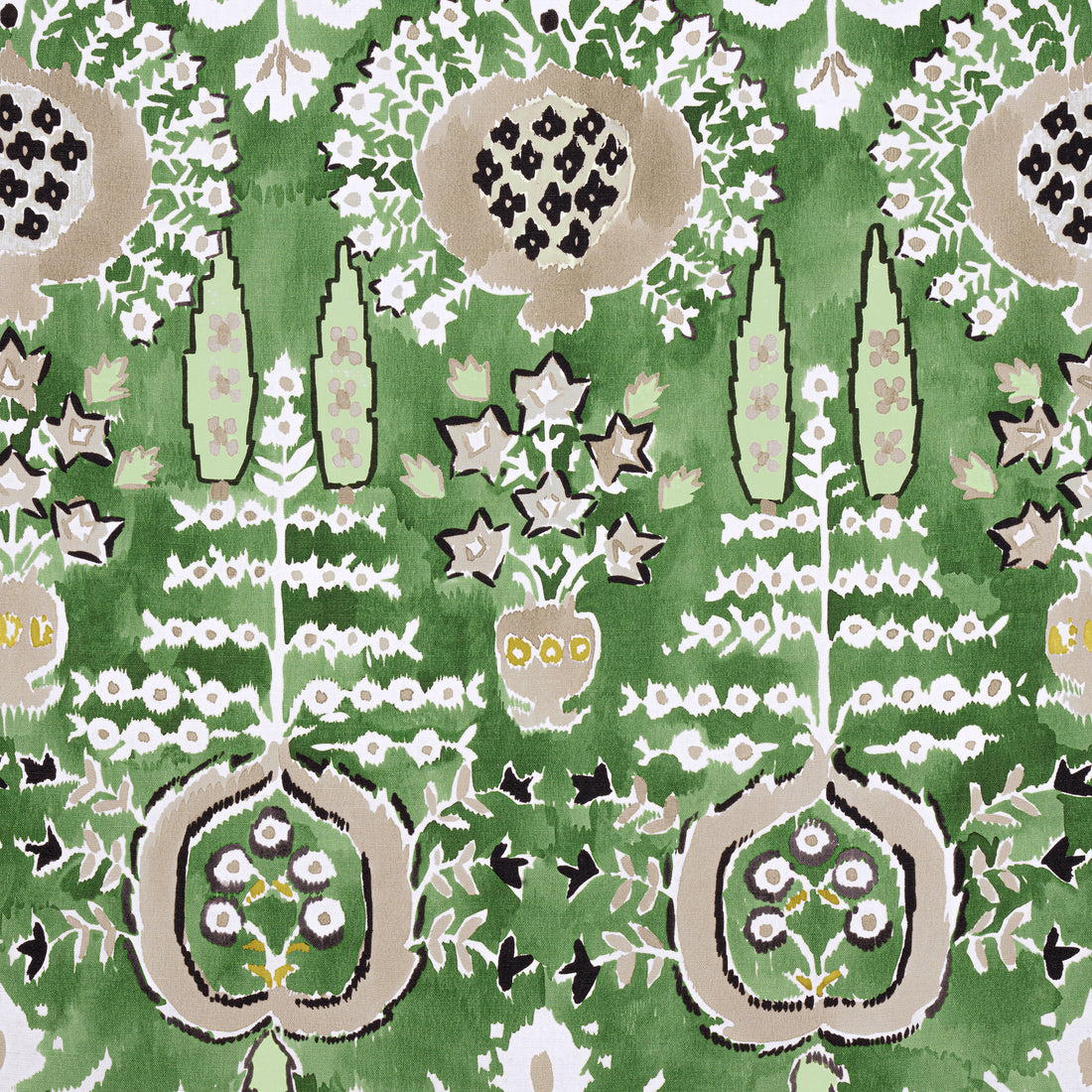 Mendoza Suzani fabric in green color - pattern number F916242 - by Thibaut in the Kismet collection