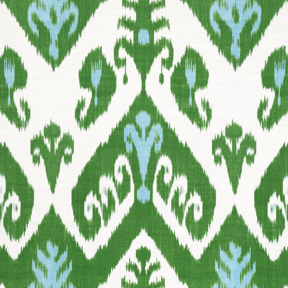 Indies Ikat fabric in green color - pattern number F916246 - by Thibaut in the Kismet collection