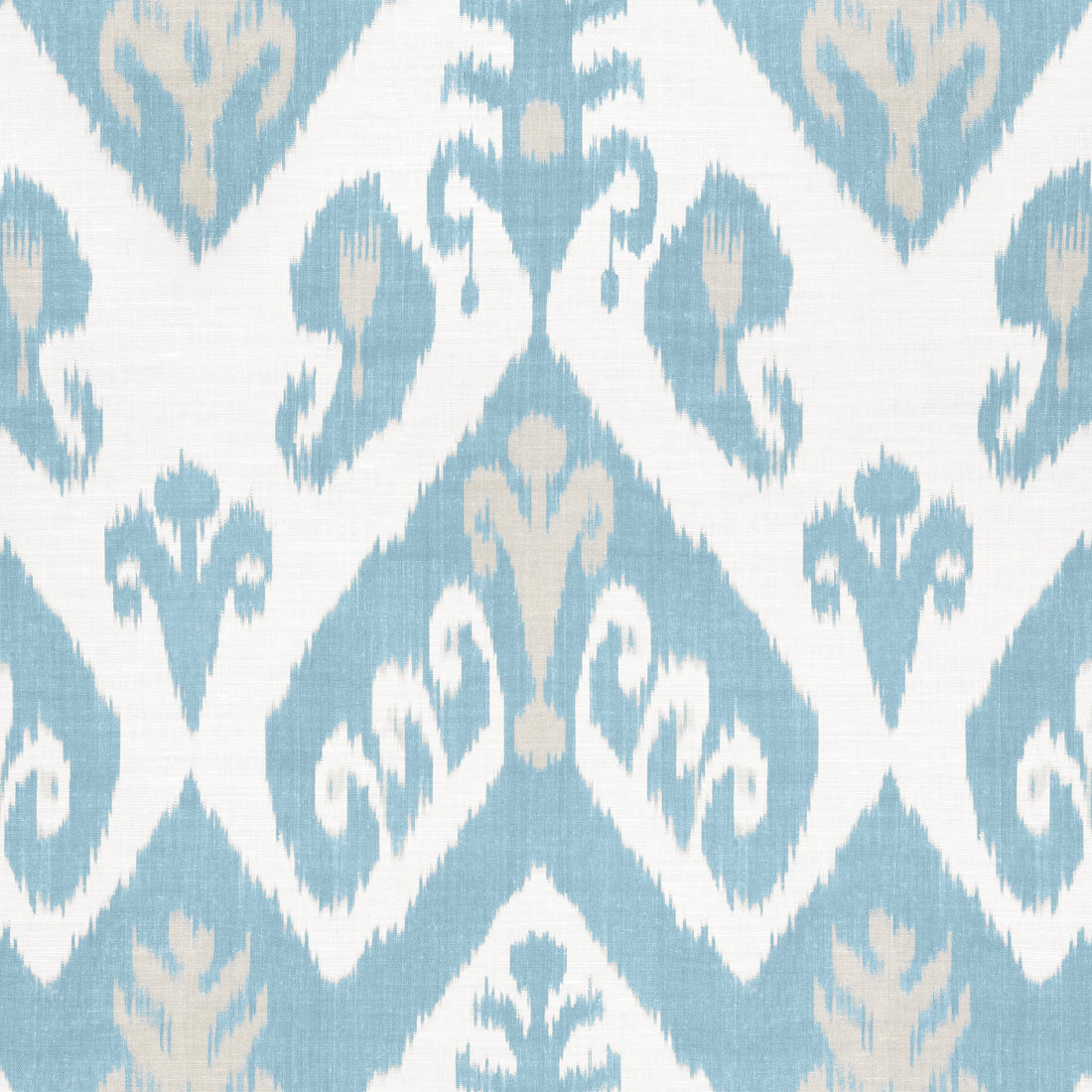 Indies Ikat fabric in french blue color - pattern number F916248 - by Thibaut in the Kismet collection