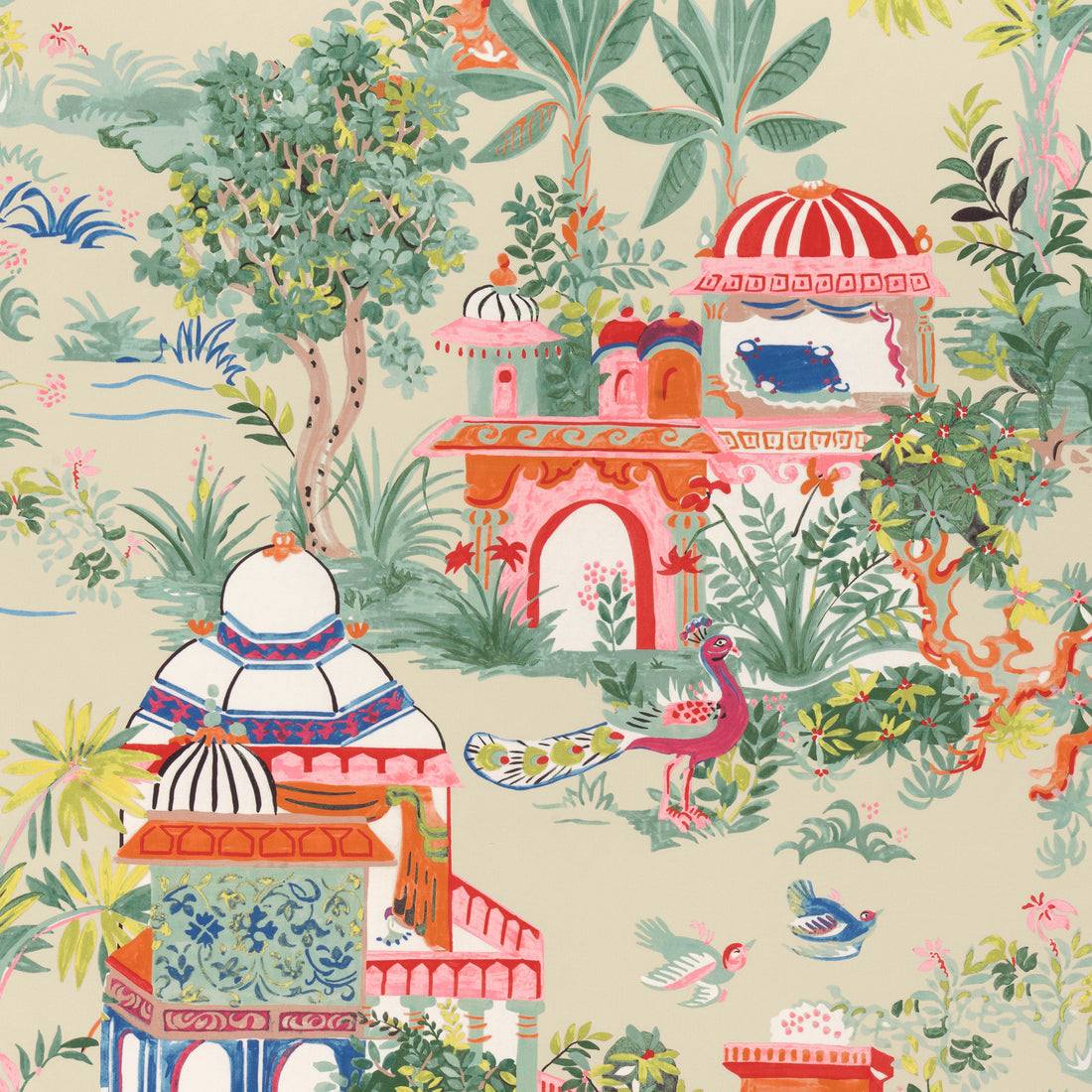 Mystic Garden fabric in cream color - pattern number F920824 - by Thibaut in the Eden collection