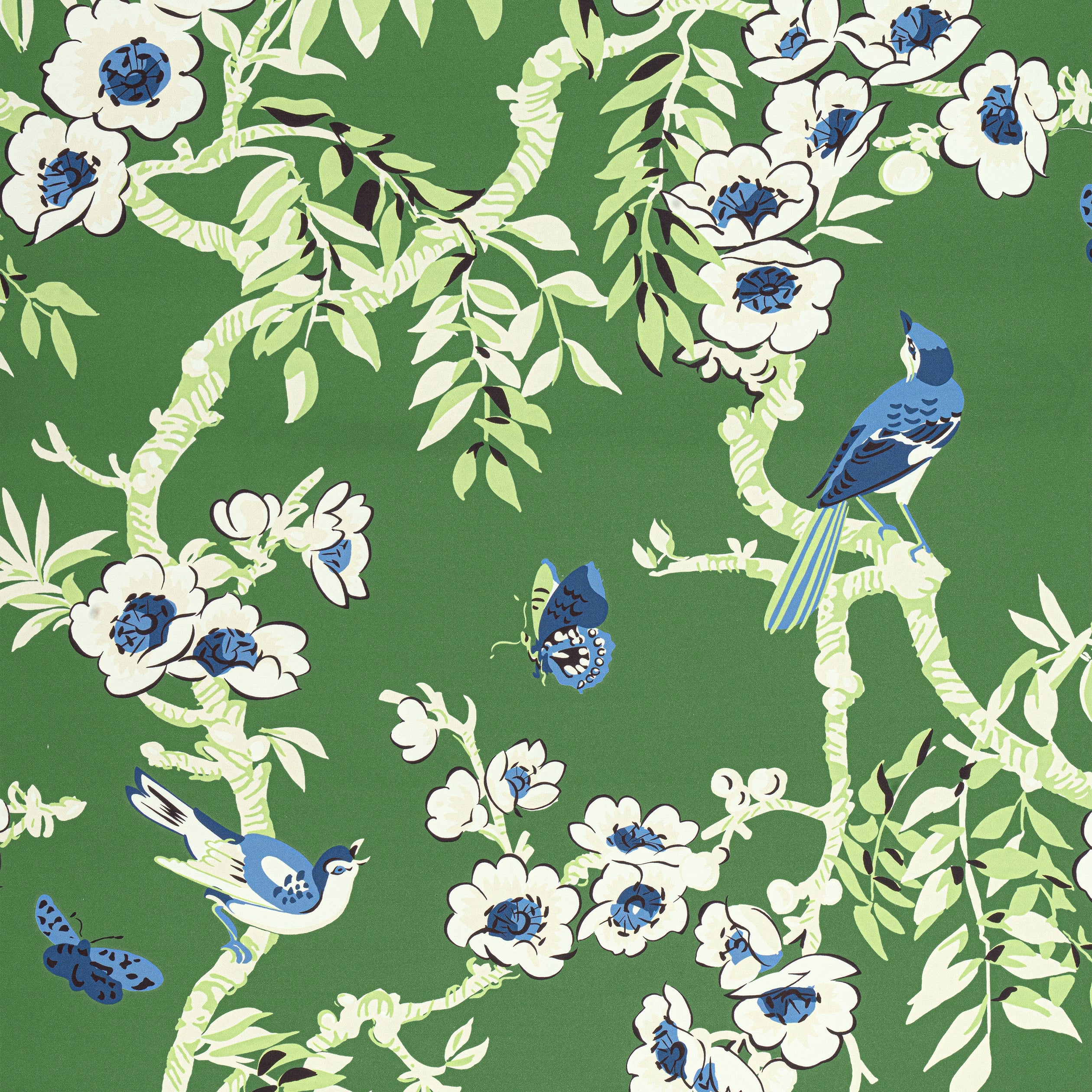 Yukio fabric in green color - pattern number F920841 - by Thibaut in the Eden collection