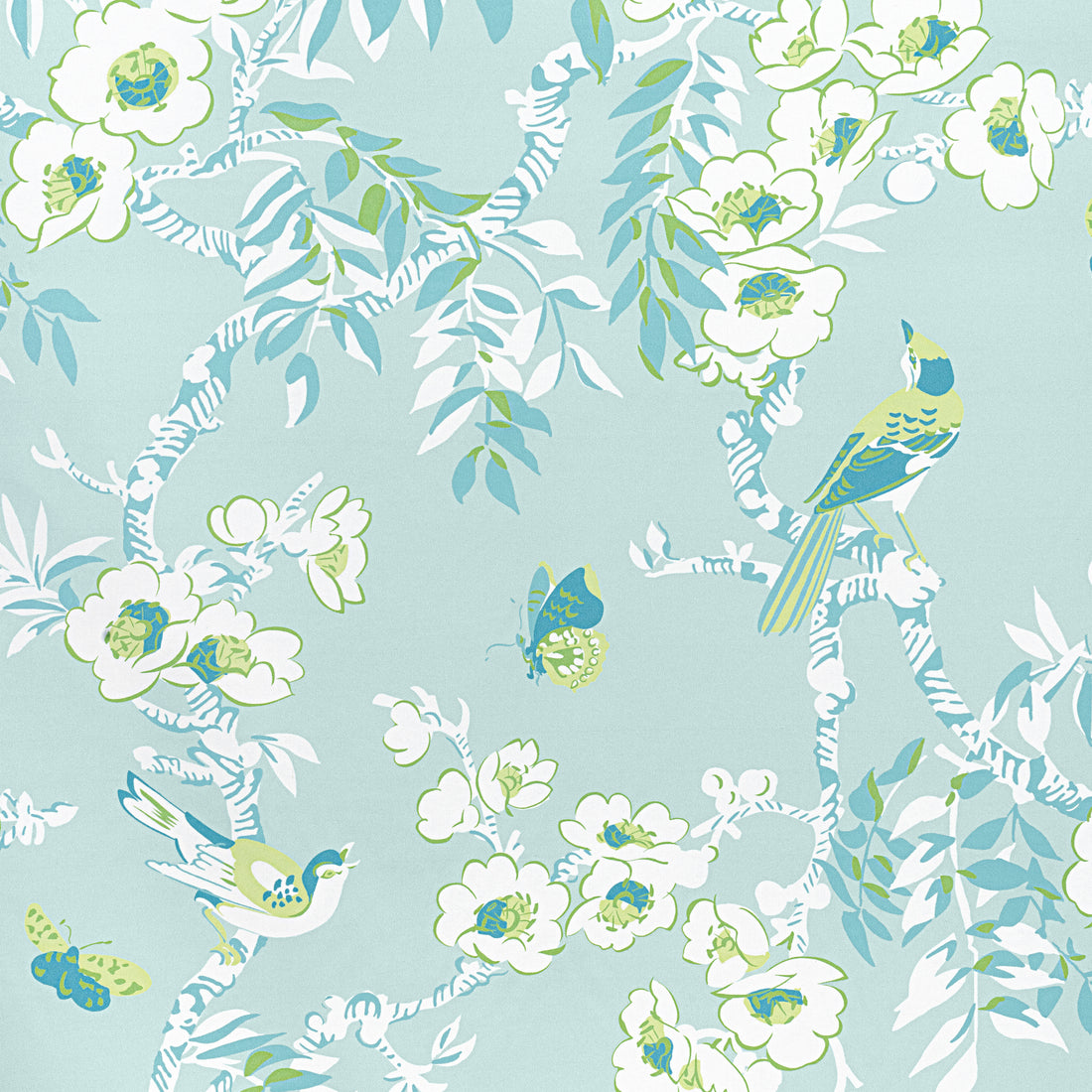 Yukio fabric in spa blue color - pattern number F920843 - by Thibaut in the Eden collection