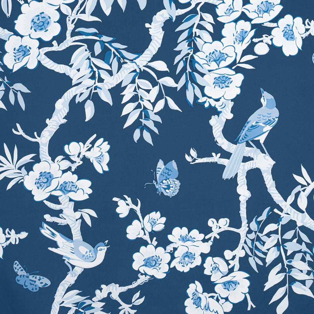 Yukio fabric in navy and white color - pattern number F920844 - by Thibaut in the Eden collection
