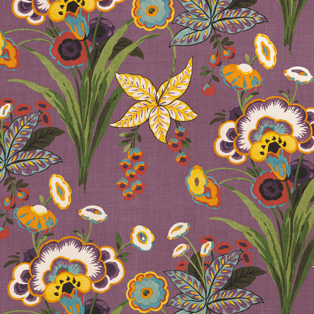 Pasadena fabric in plum color - pattern number F920850 - by Thibaut in the Eden collection
