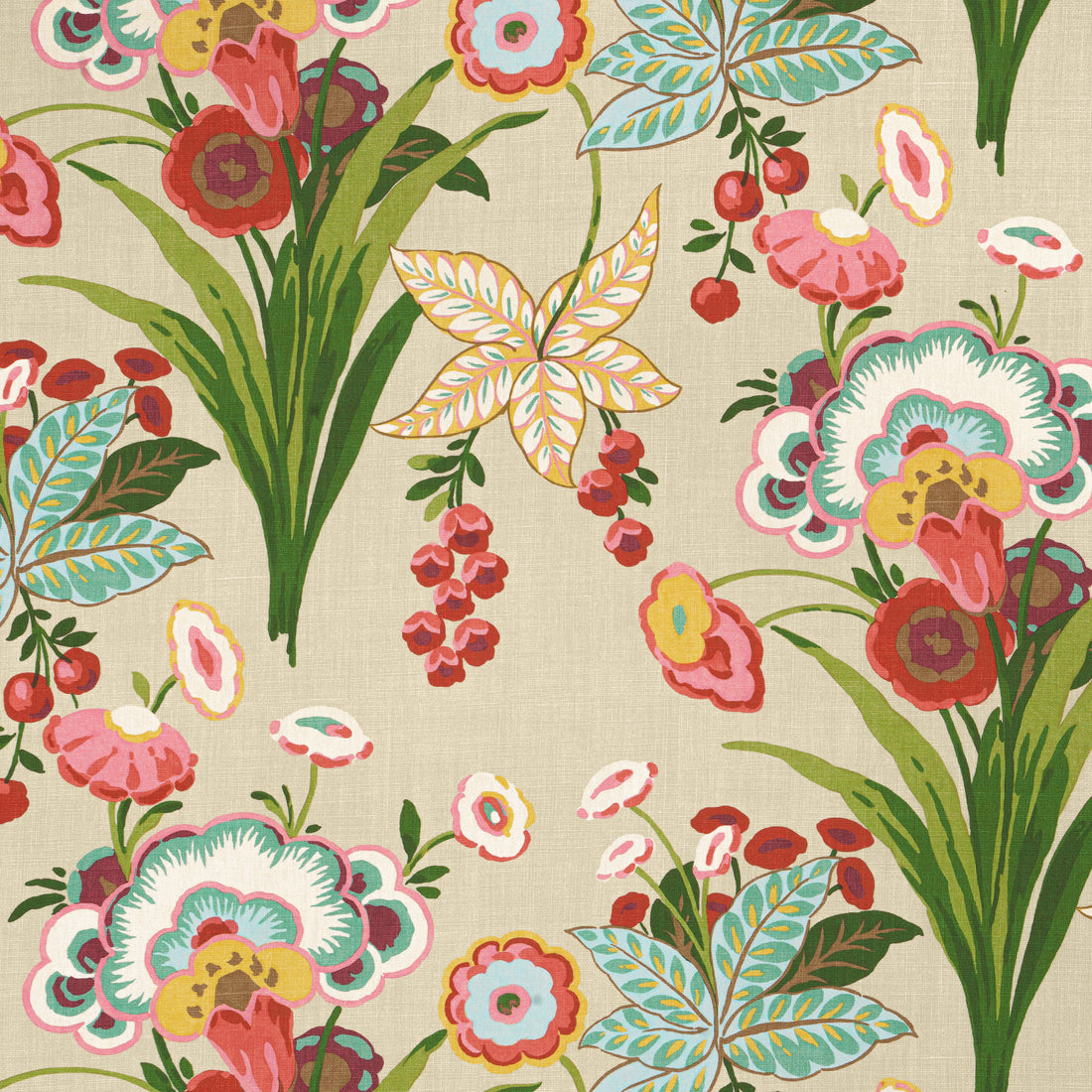 Pasadena fabric in cream color - pattern number F920852 - by Thibaut in the Eden collection