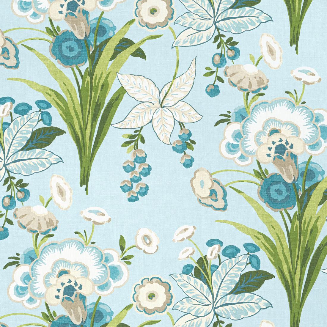 Pasadena fabric in spa blue color - pattern number F920855 - by Thibaut in the Eden collection