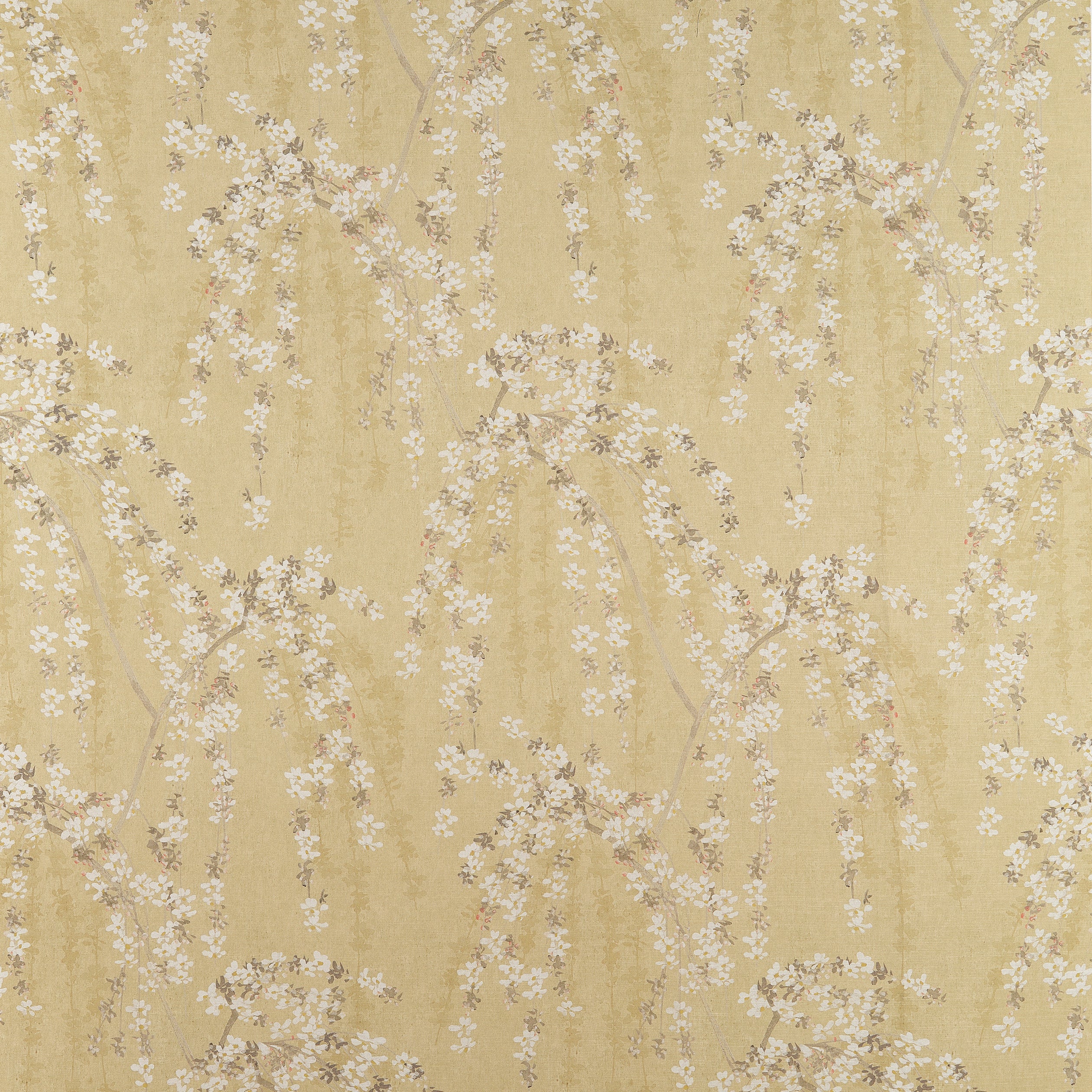 Weeping Blossom fabric in gold color - pattern number F924455 - by Thibaut in the Yutori collection