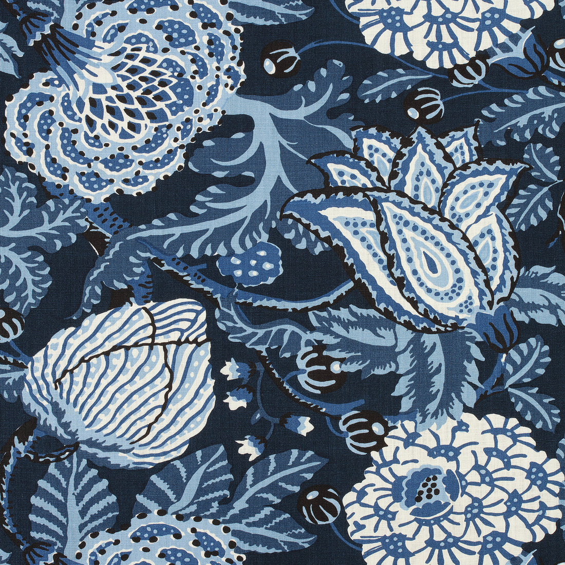 Mitford fabric in navy color - pattern number F92943 - by Thibaut in the Paramount collection