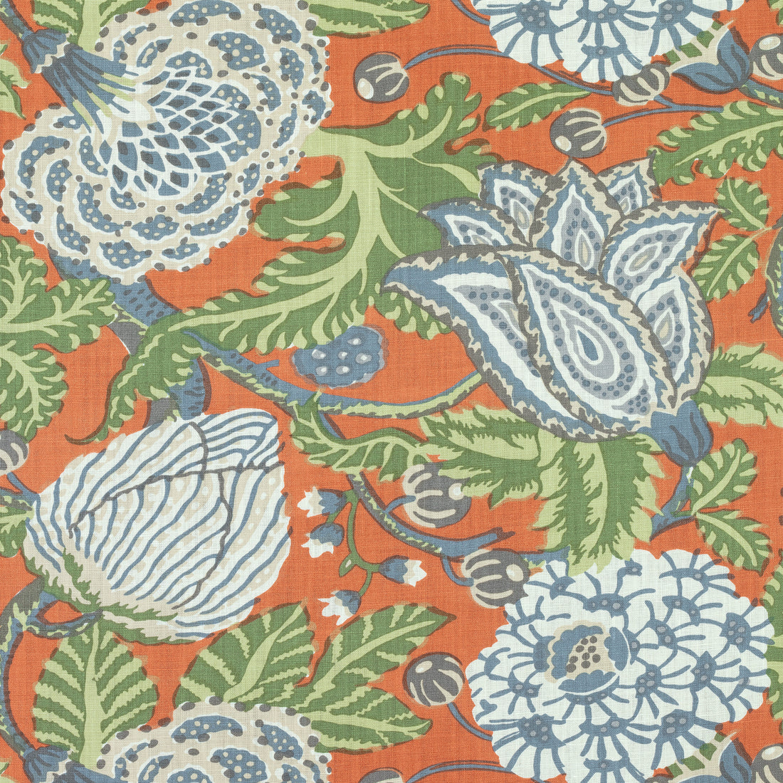 Mitford fabric in orange color - pattern number F92945 - by Thibaut in the Paramount collection