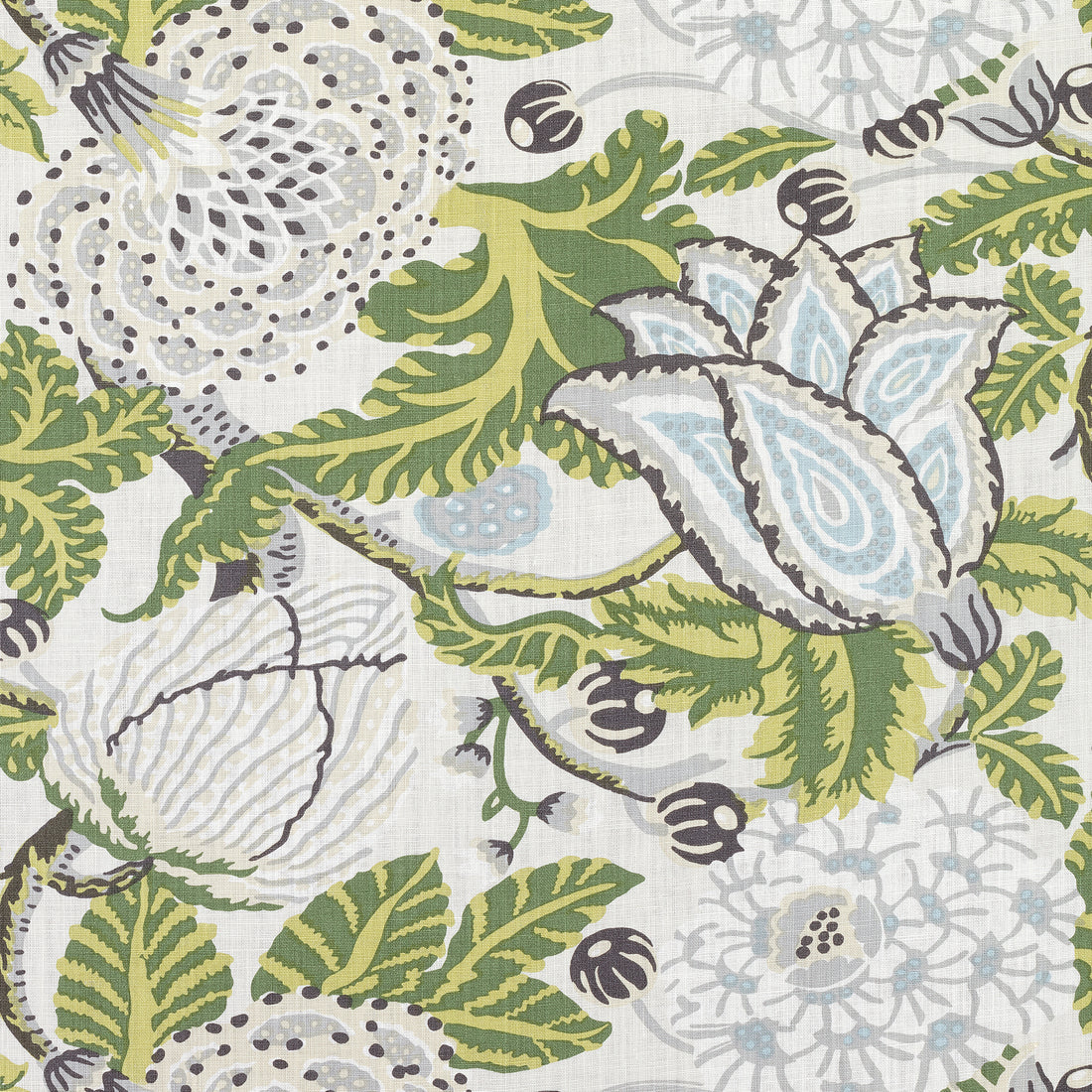 Mitford fabric in green and white color - pattern number F92949 - by Thibaut in the Paramount collection