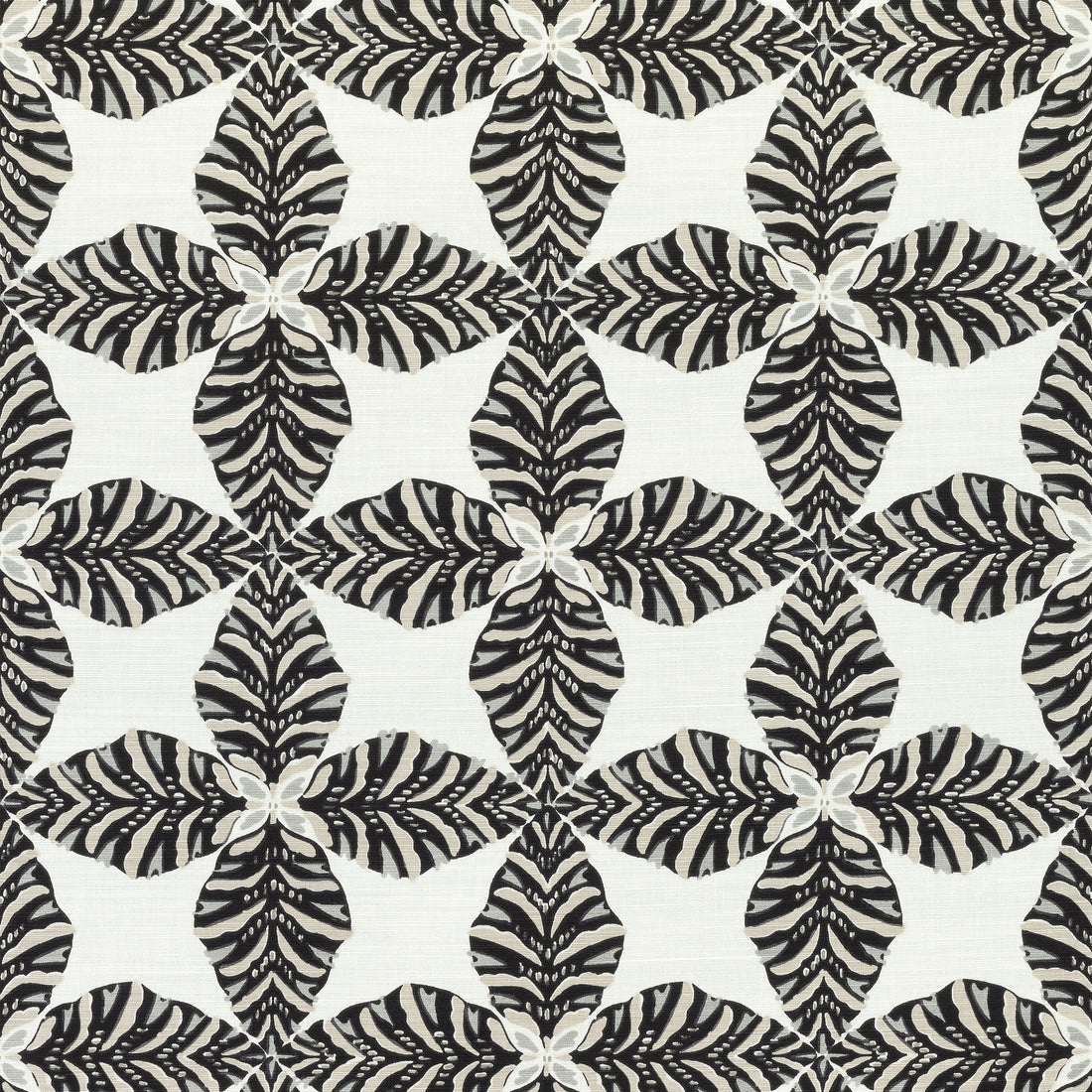 Starleaf fabric in black color - pattern number F92971 - by Thibaut in the Paramount collection