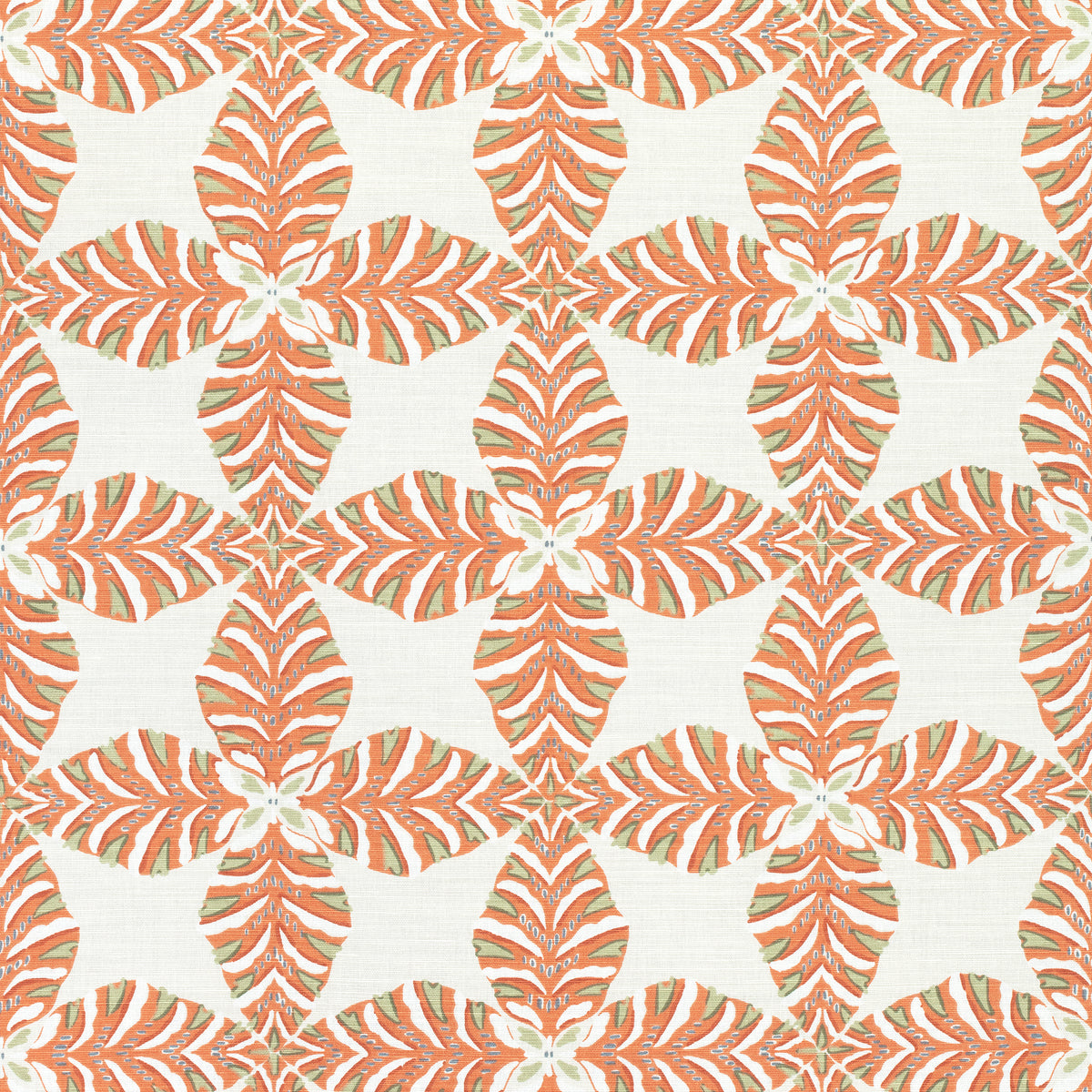 Starleaf fabric in orange color - pattern number F92975 - by Thibaut in the Paramount collection