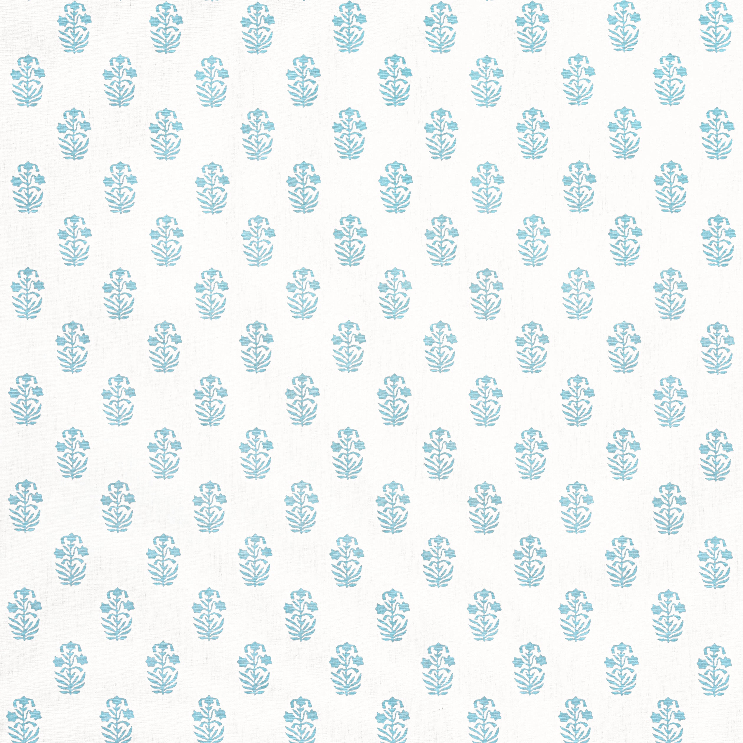 Corwin fabric in seaglass on white color - pattern number F936401 - by Thibaut in the Indienne collection