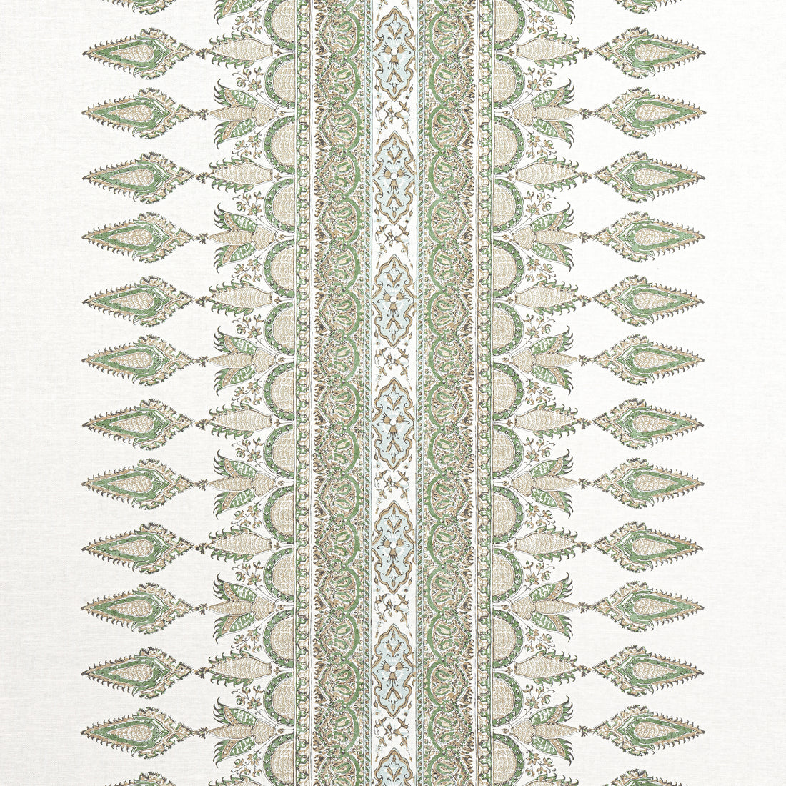 Akola Stripe fabric in green color - pattern number F936412 - by Thibaut in the Indienne collection