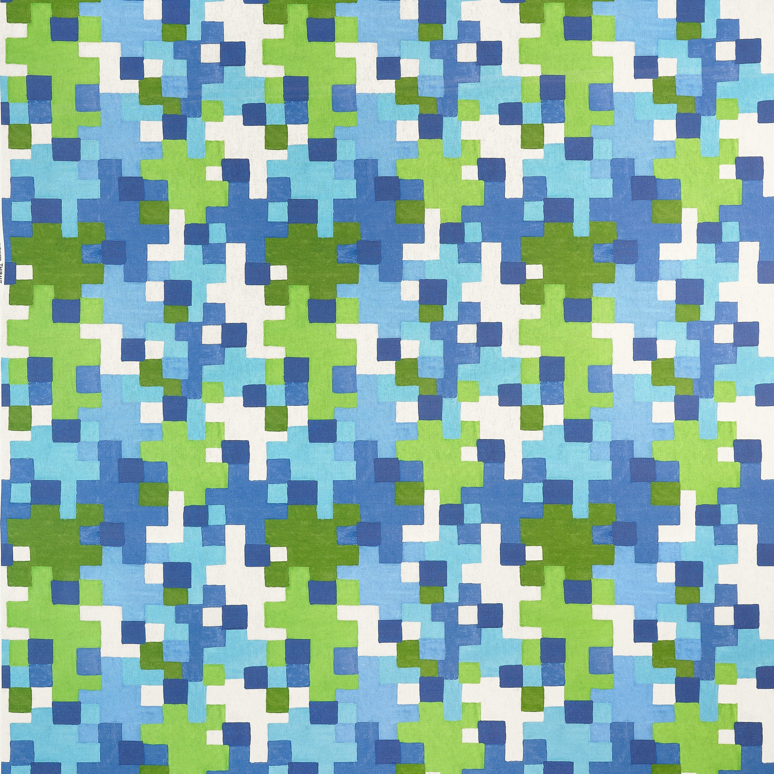 Pixel fabric in blue and green color - pattern number F945044 - by Thibaut in the Wanderlust collection