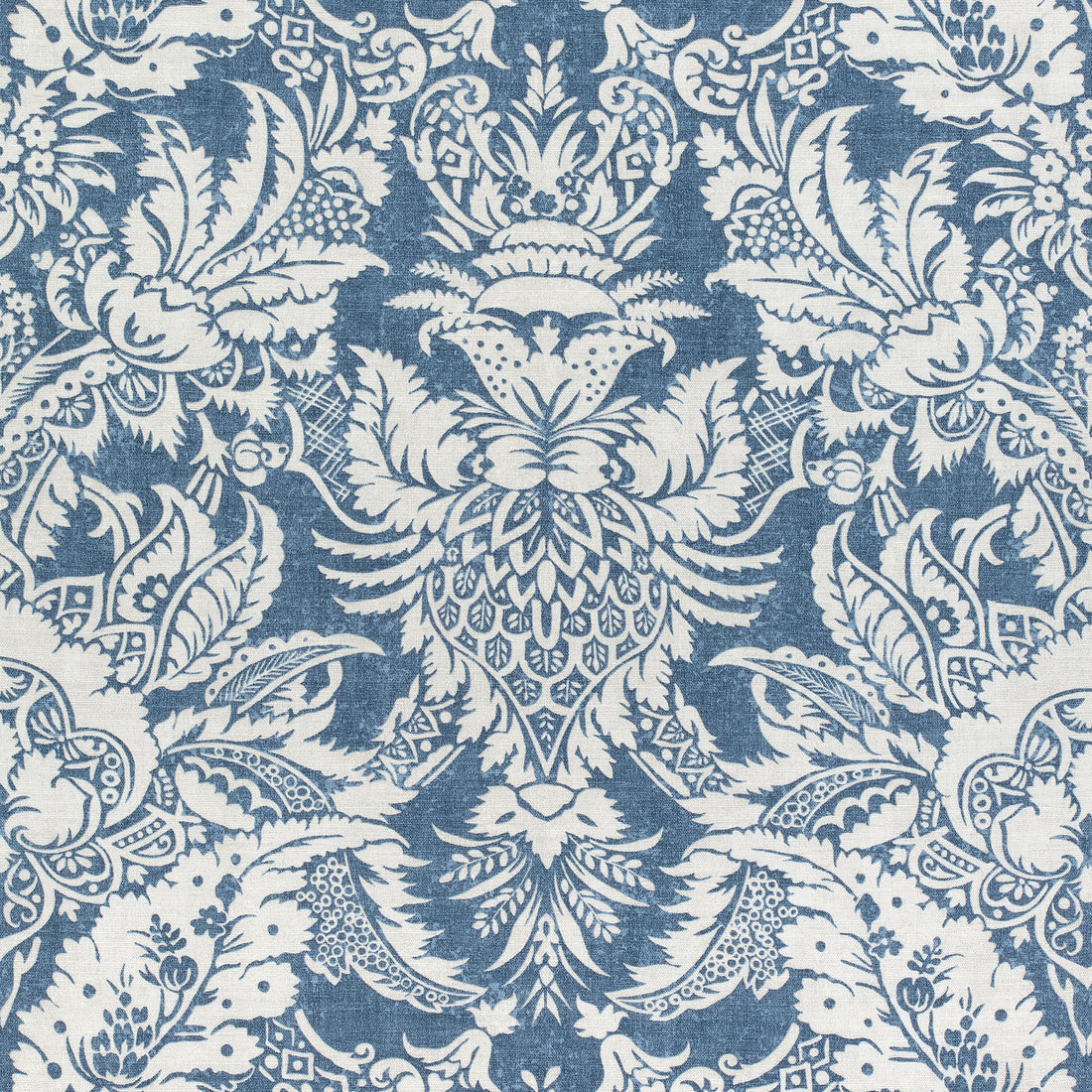 Chardonnet Damask fabric in navy color - pattern number F972583 - by Thibaut in the Chestnut Hill collection