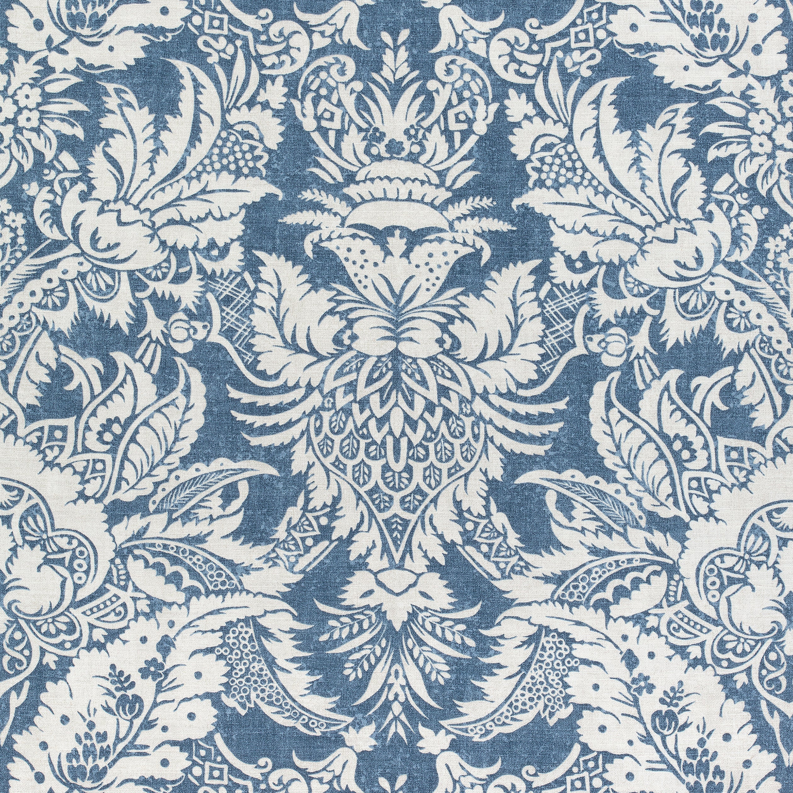 Chardonnet Damask fabric in navy color - pattern number F972583 - by Thibaut in the Chestnut Hill collection