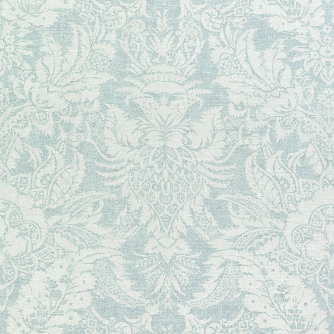Chardonnet Damask fabric in aqua color - pattern number F972585 - by Thibaut in the Chestnut Hill collection