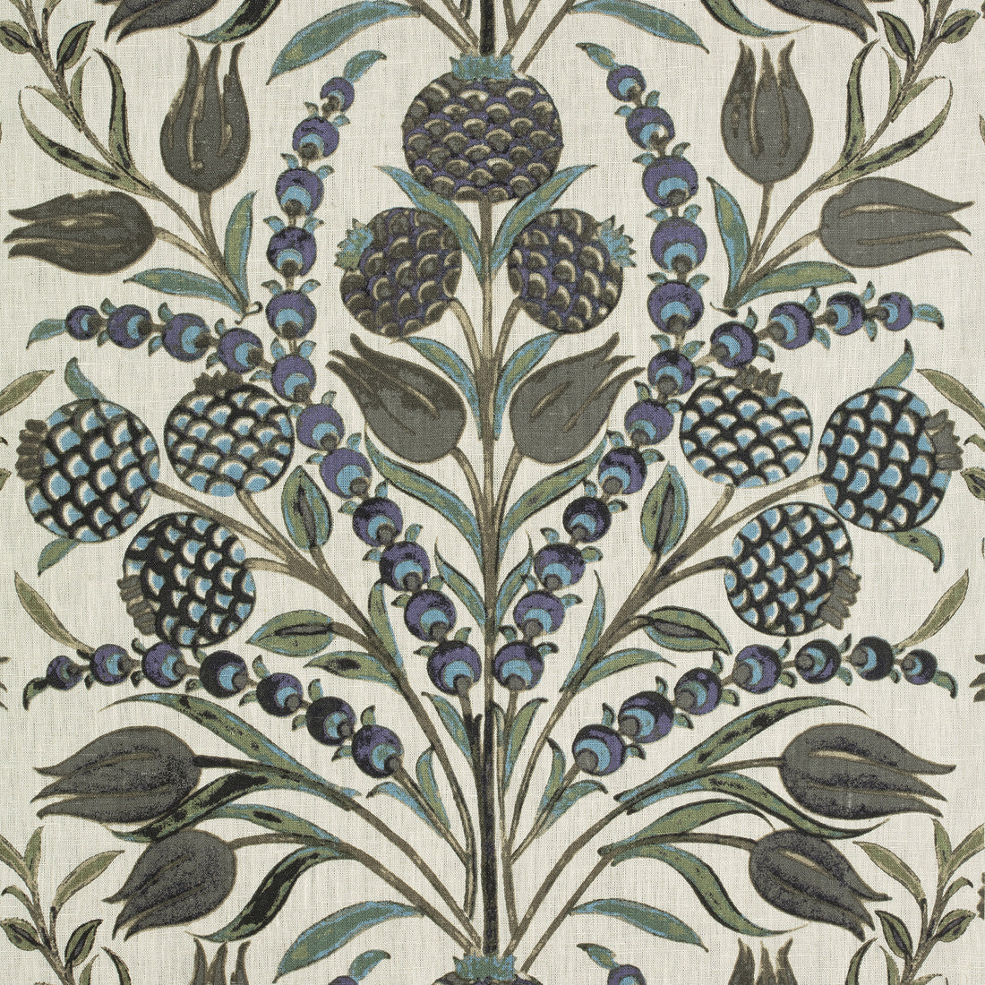 Corneila fabric in purple and blue color - pattern number F972600 - by Thibaut in the Chestnut Hill collection