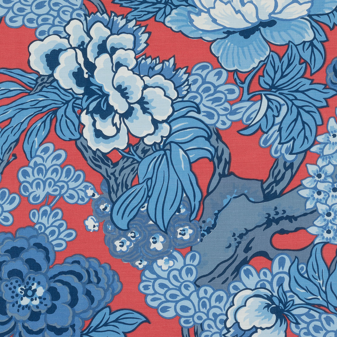 Honshu fabric in red and blue color - pattern number F975489 - by Thibaut in the Dynasty collection