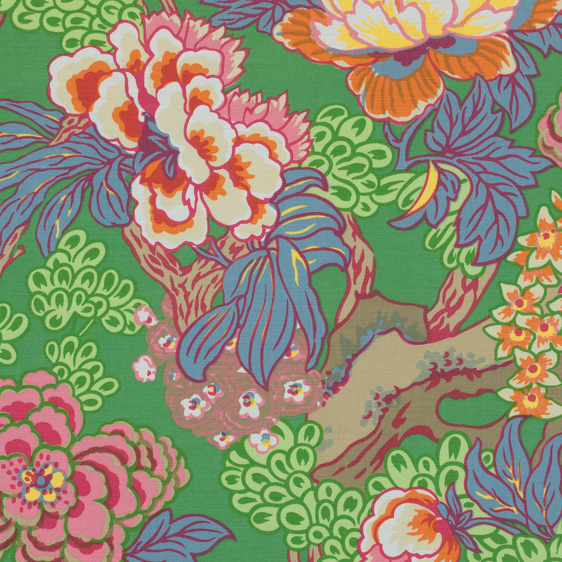 Honshu fabric in green color - pattern number F975491 - by Thibaut in the Dynasty collection