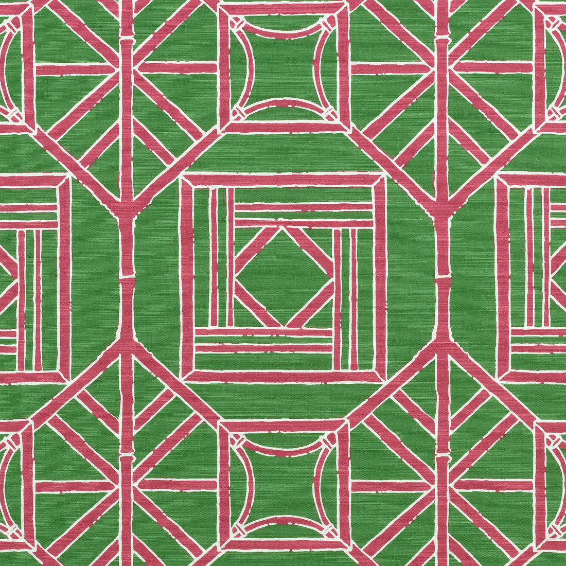 Shoji Panel fabric in green and pink color - pattern number F975517 - by Thibaut in the Dynasty collection