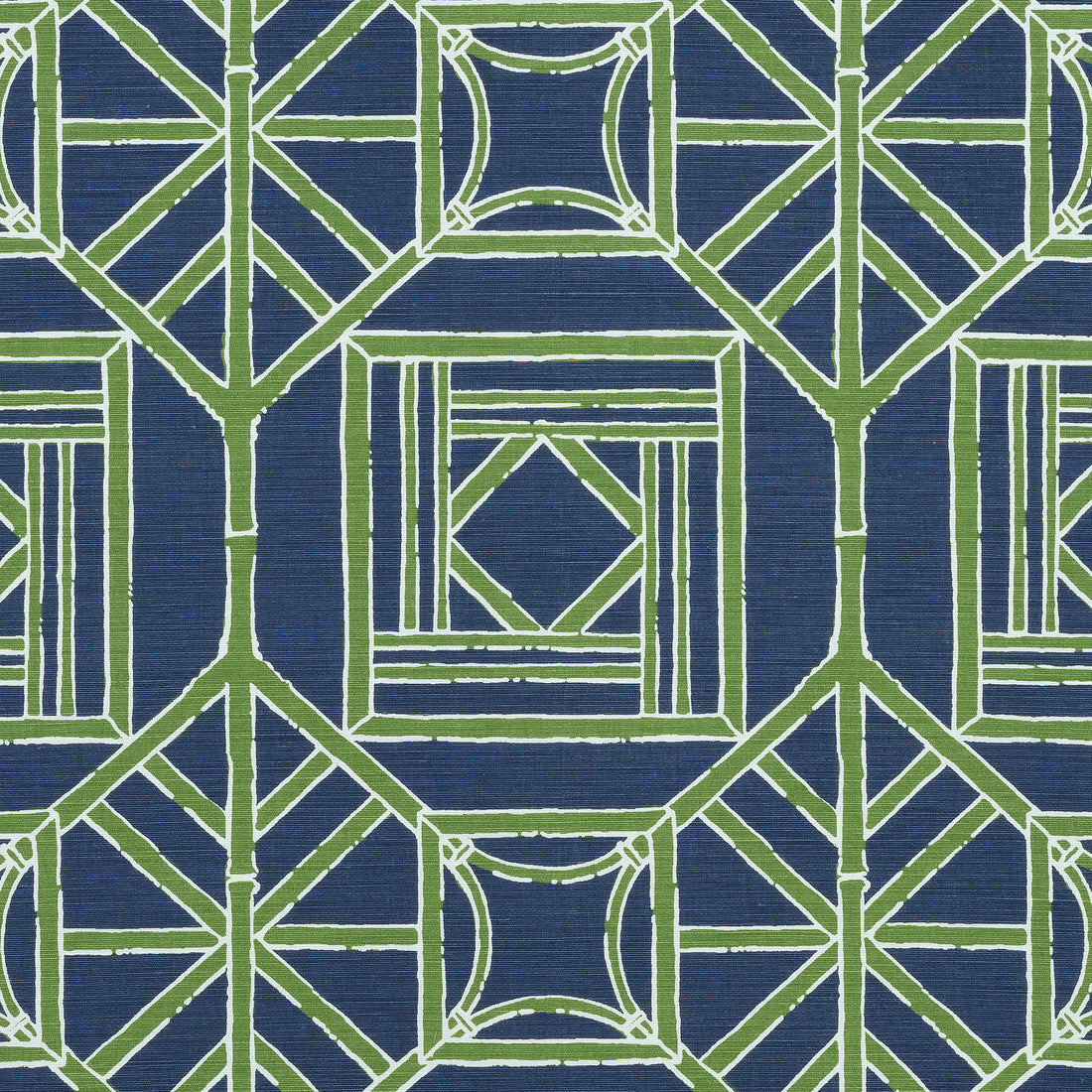 Shoji Panel fabric in navy and green color - pattern number F975521 - by Thibaut in the Dynasty collection