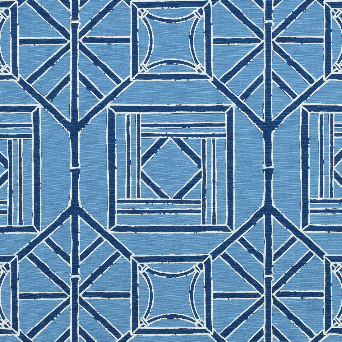 Shoji Panel fabric in blue and navy color - pattern number F975522 - by Thibaut in the Dynasty collection