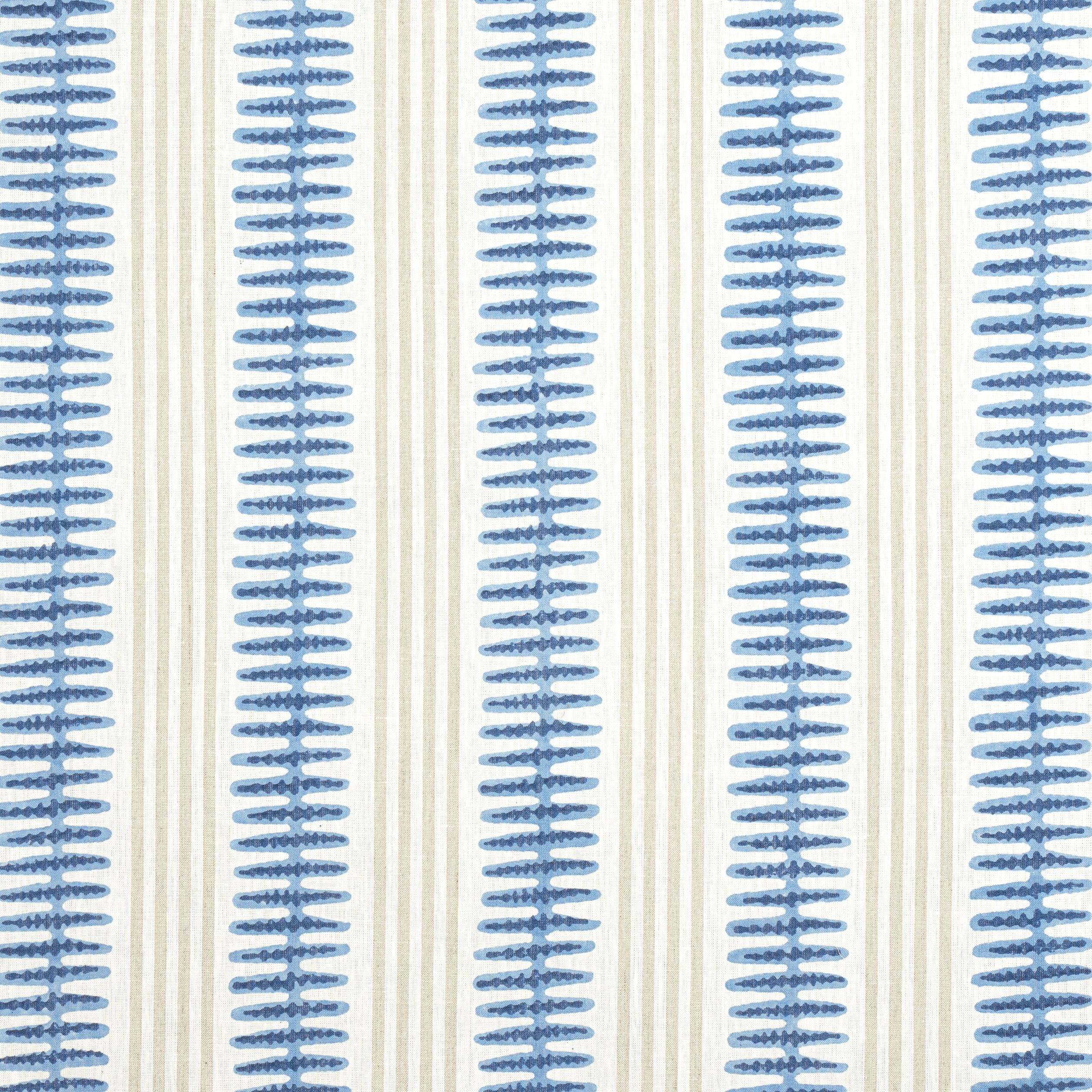 Indo Stripe fabric in navy color - pattern number F981318 - by Thibaut in the Montecito collection