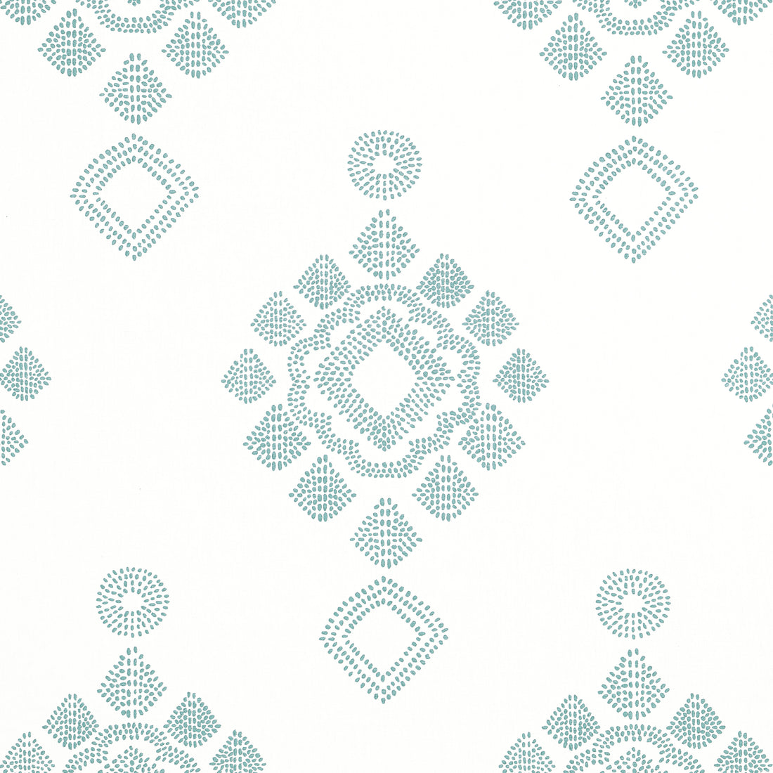 Province Medallion fabric in seaglass color - pattern number F981320 - by Thibaut in the Montecito collection