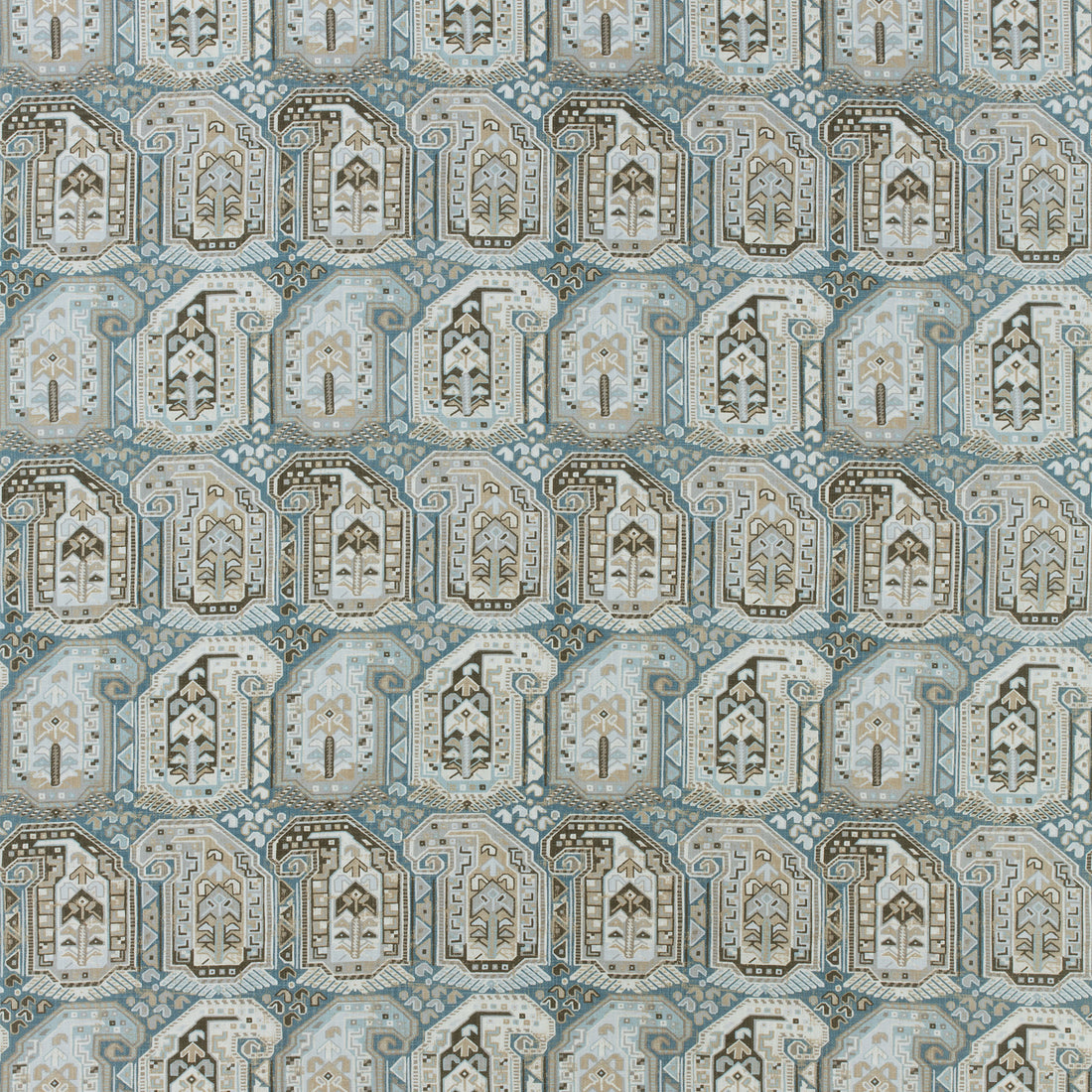 Gleniffer fabric in aqua color - pattern number F985023 - by Thibaut in the Greenwood collection