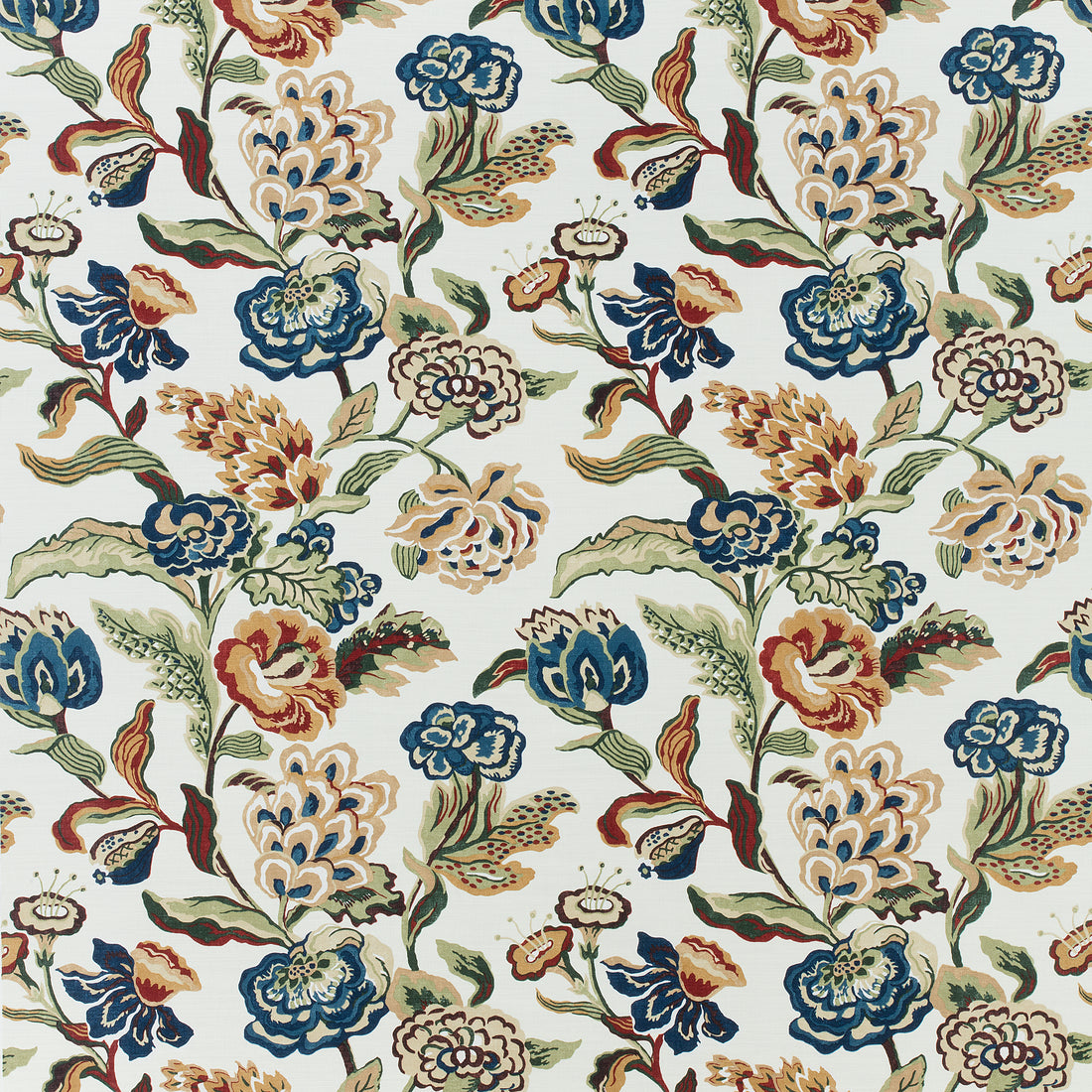 Navesink fabric in cream on navy color - pattern number F985033 - by Thibaut in the Greenwood collection