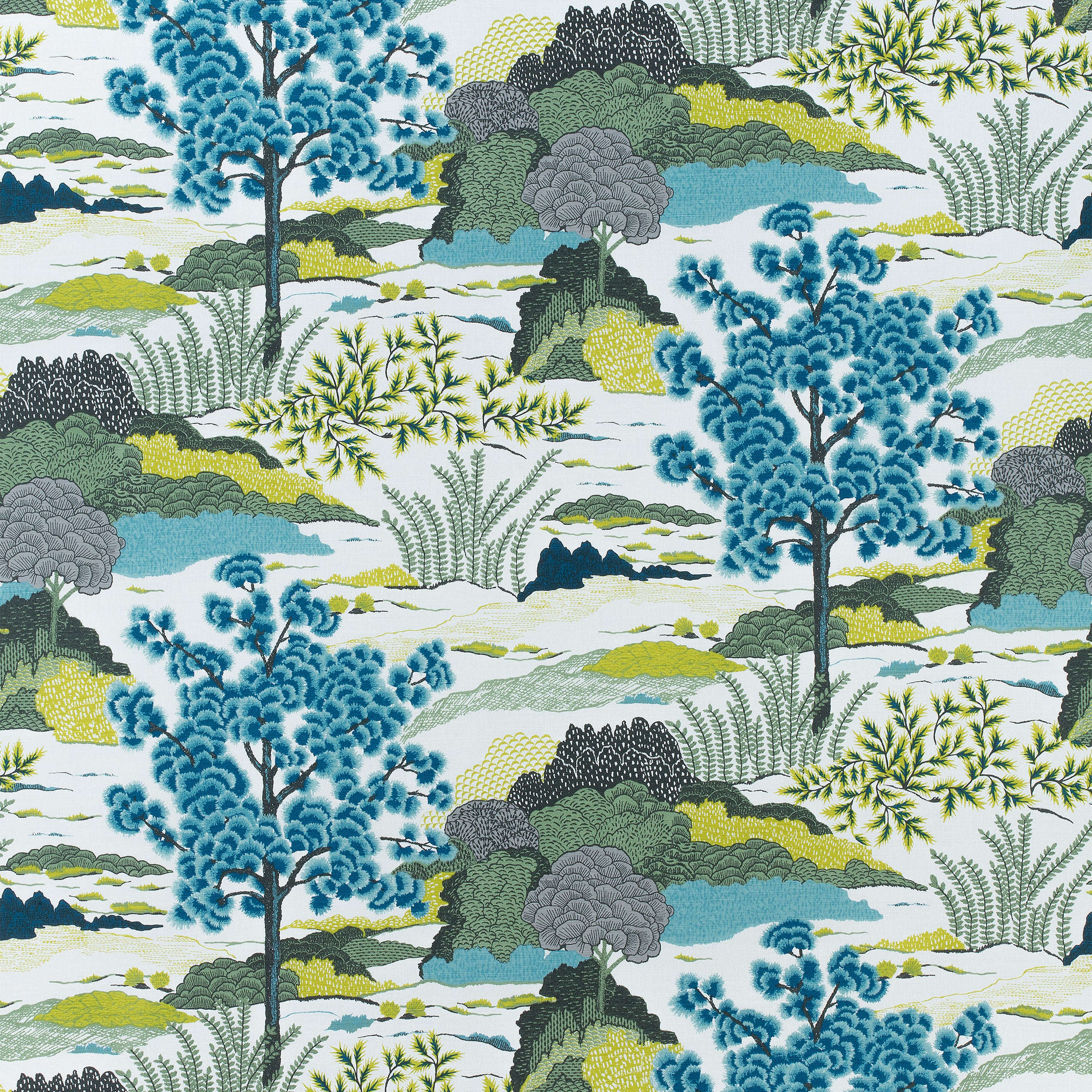 Daintree fabric in bluemoon color - pattern number F985040 - by Thibaut in the Greenwood collection