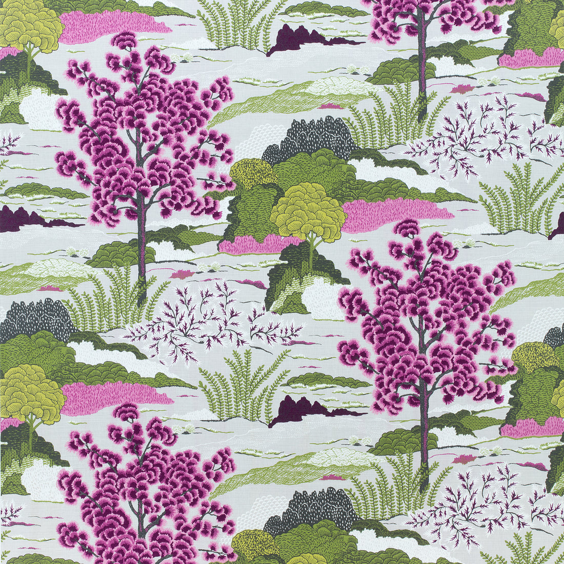 Daintree fabric in fuchsia color - pattern number F985042 - by Thibaut in the Greenwood collection