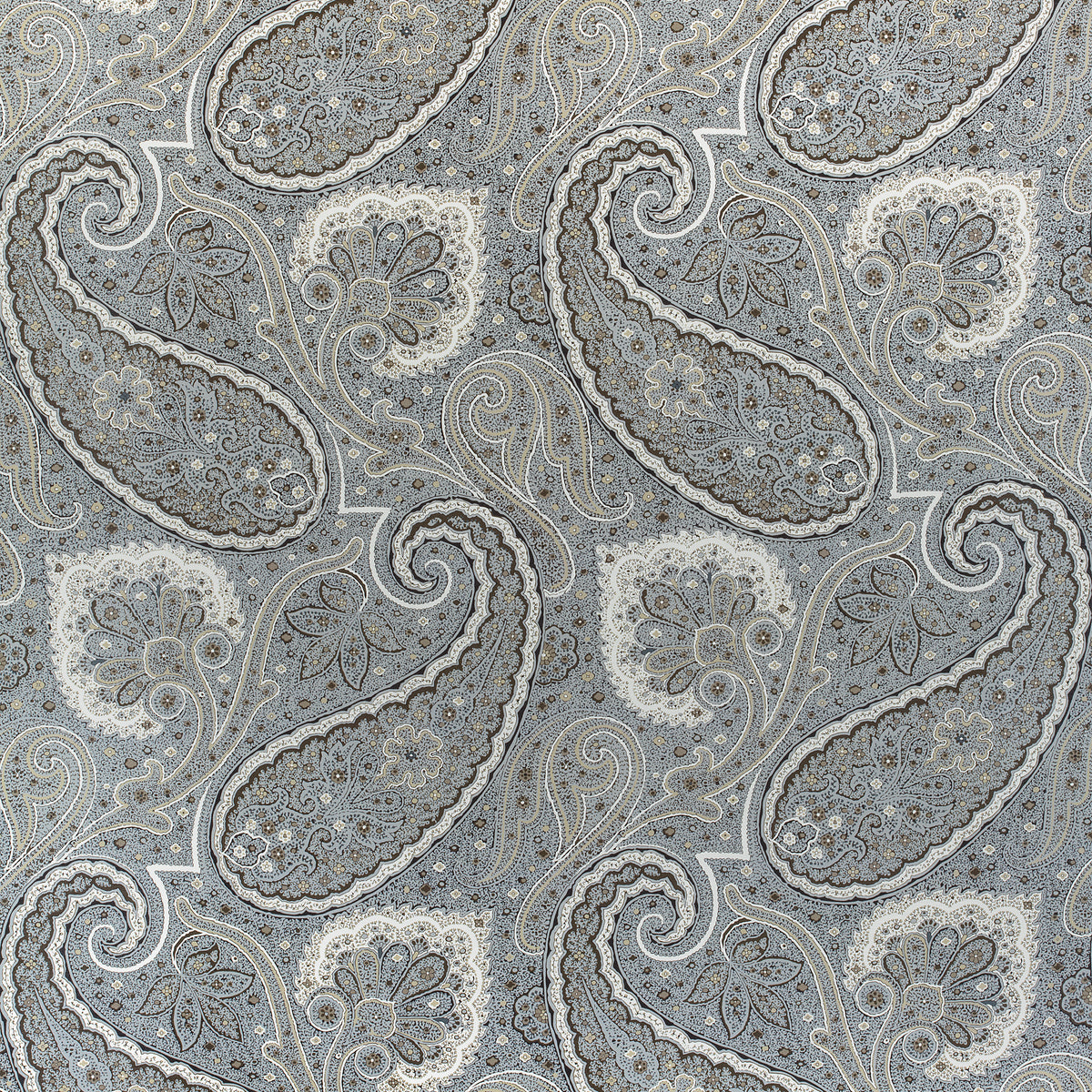 Sherrill Paisley fabric in grey color - pattern number F985077 - by Thibaut in the Greenwood collection