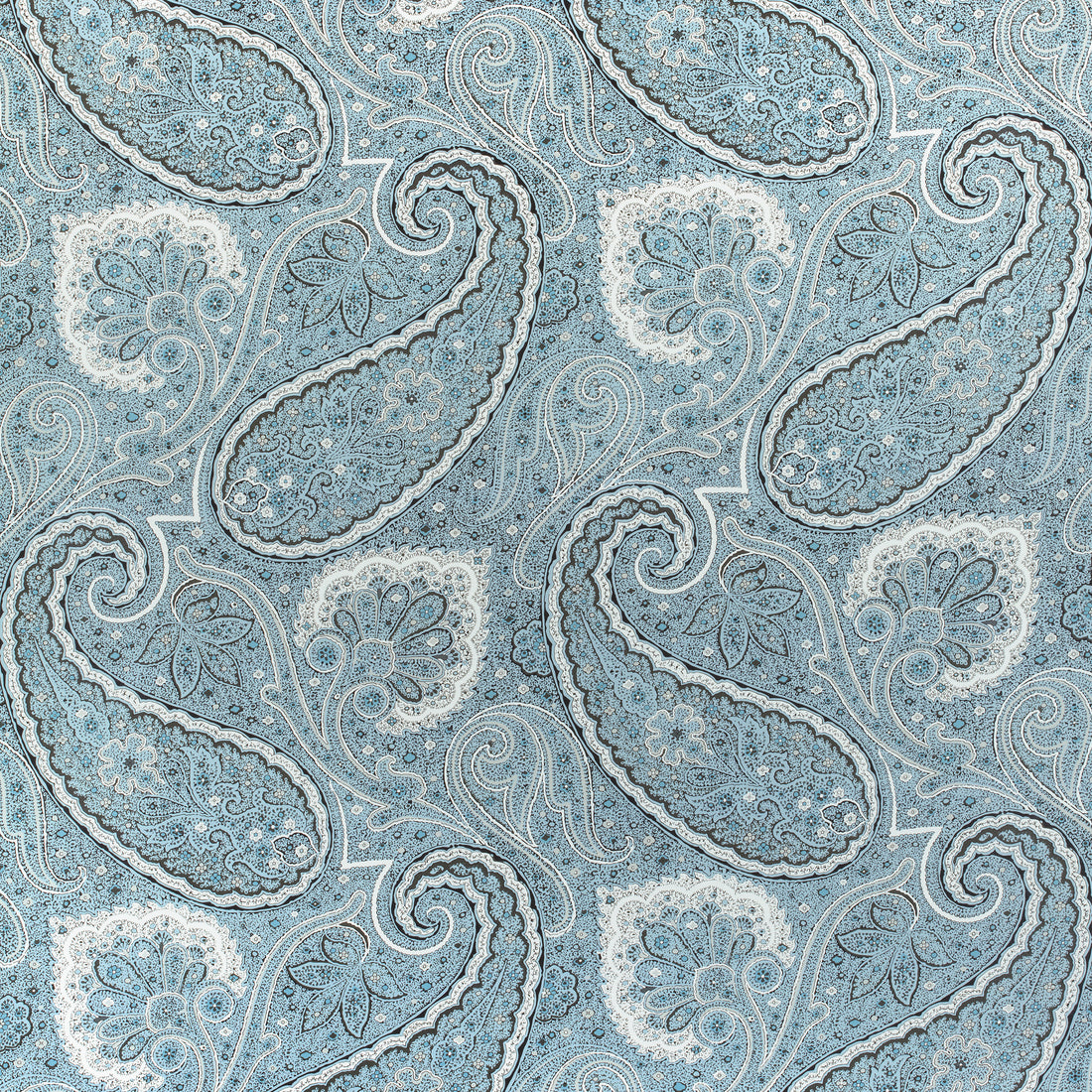 Sherrill Paisley fabric in aqua color - pattern number F985078 - by Thibaut in the Greenwood collection