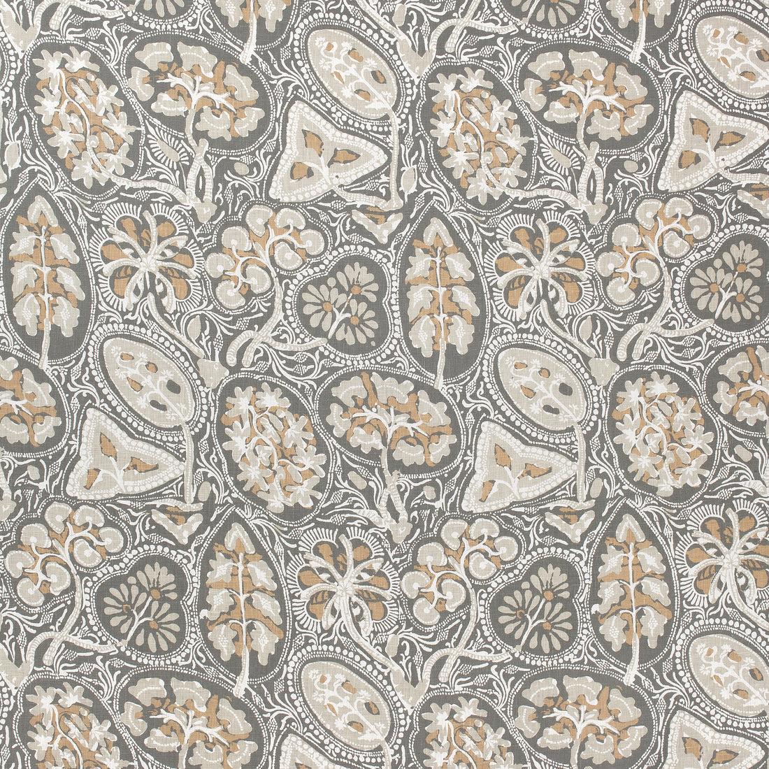 Cochin fabric in grey color - pattern number F988715 - by Thibaut in the Trade Routes collection