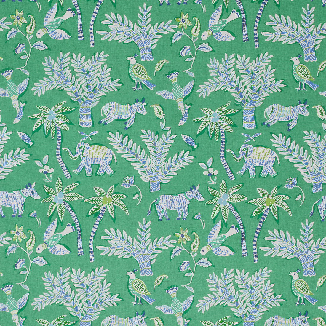 Goa fabric in green color - pattern number F988721 - by Thibaut in the Trade Routes collection