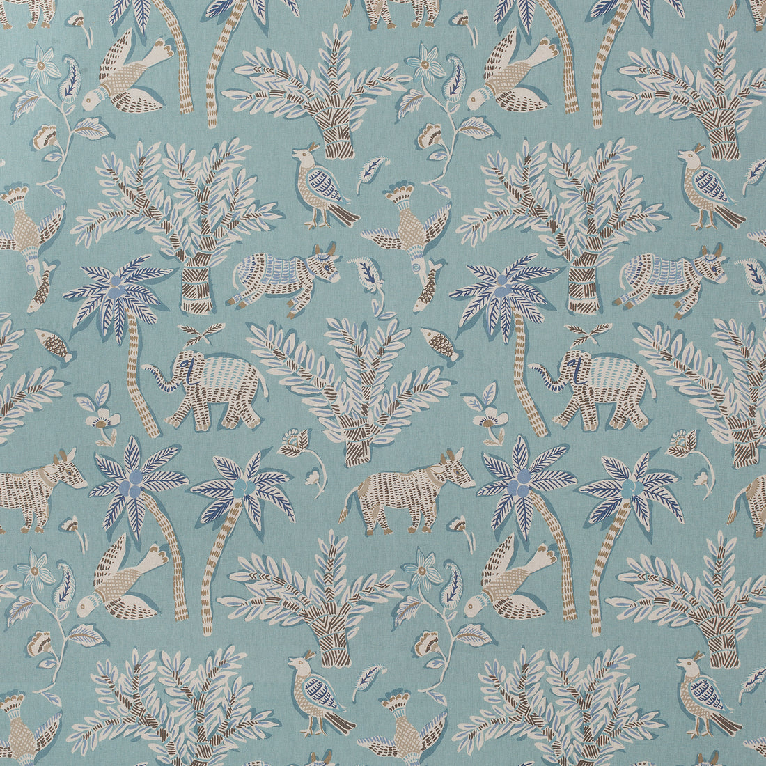Goa fabric in teal color - pattern number F988723 - by Thibaut in the Trade Routes collection