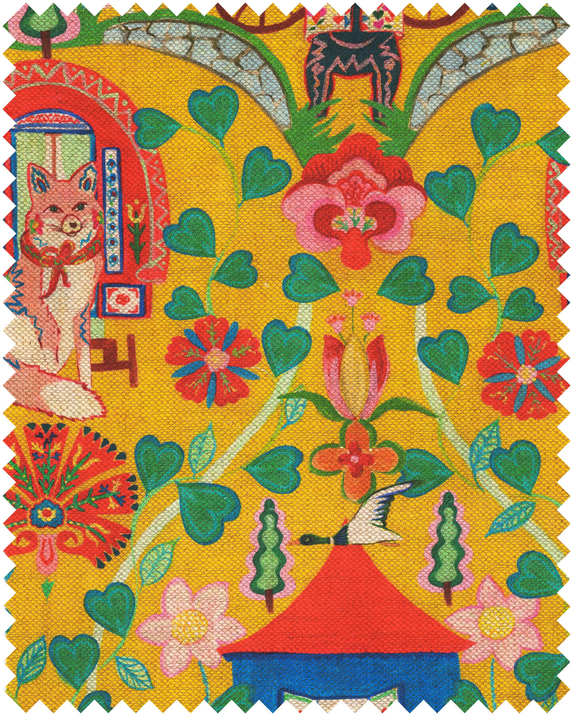 Gypsy Fairytale Lemon fabric in yellow color - pattern number FB00181 - by Mind The Gap in the Transylvanian Rhapsody collection