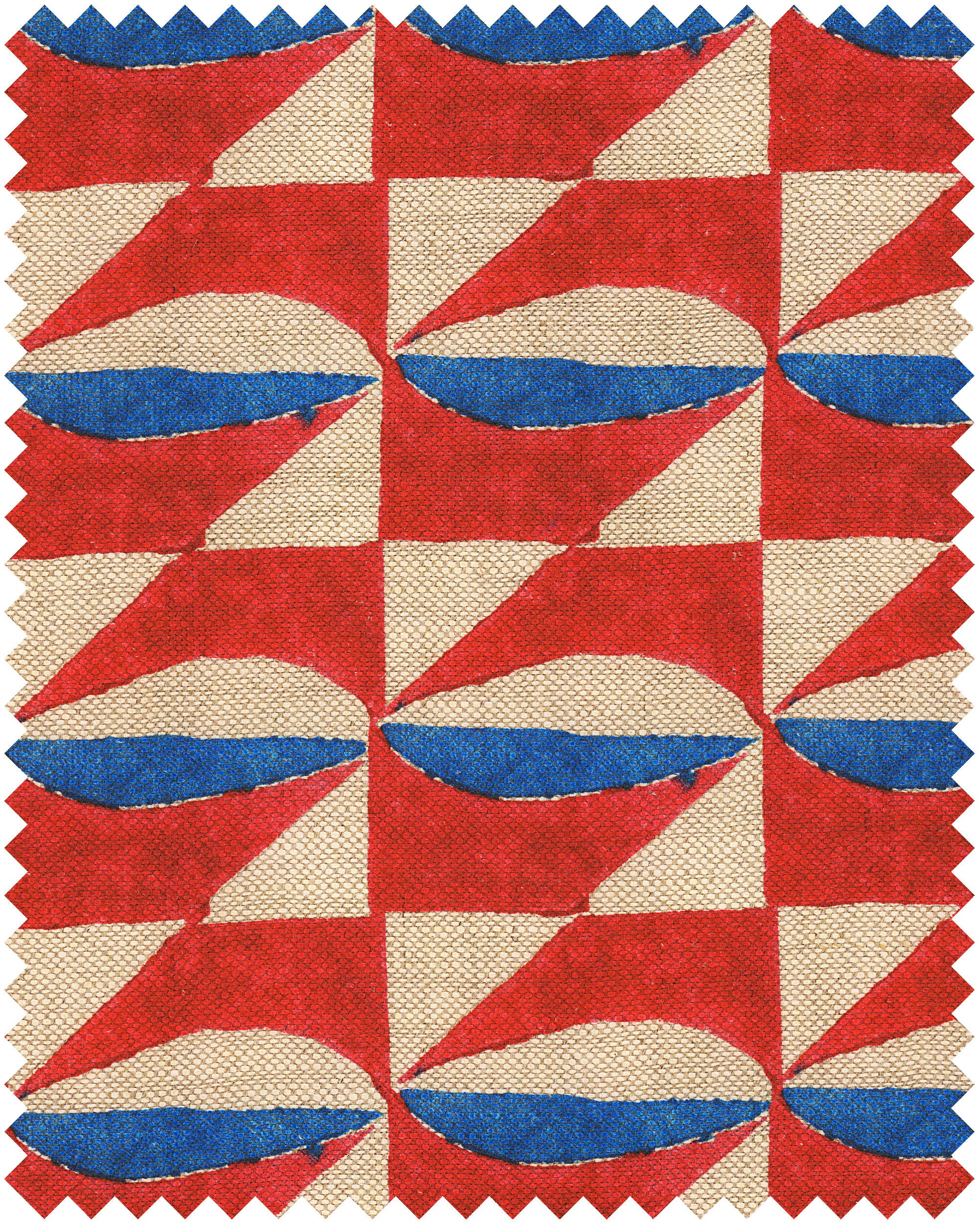 Stove Tile fabric in red color - pattern number FB00182 - by Mind The Gap in the Transylvanian Rhapsody collection