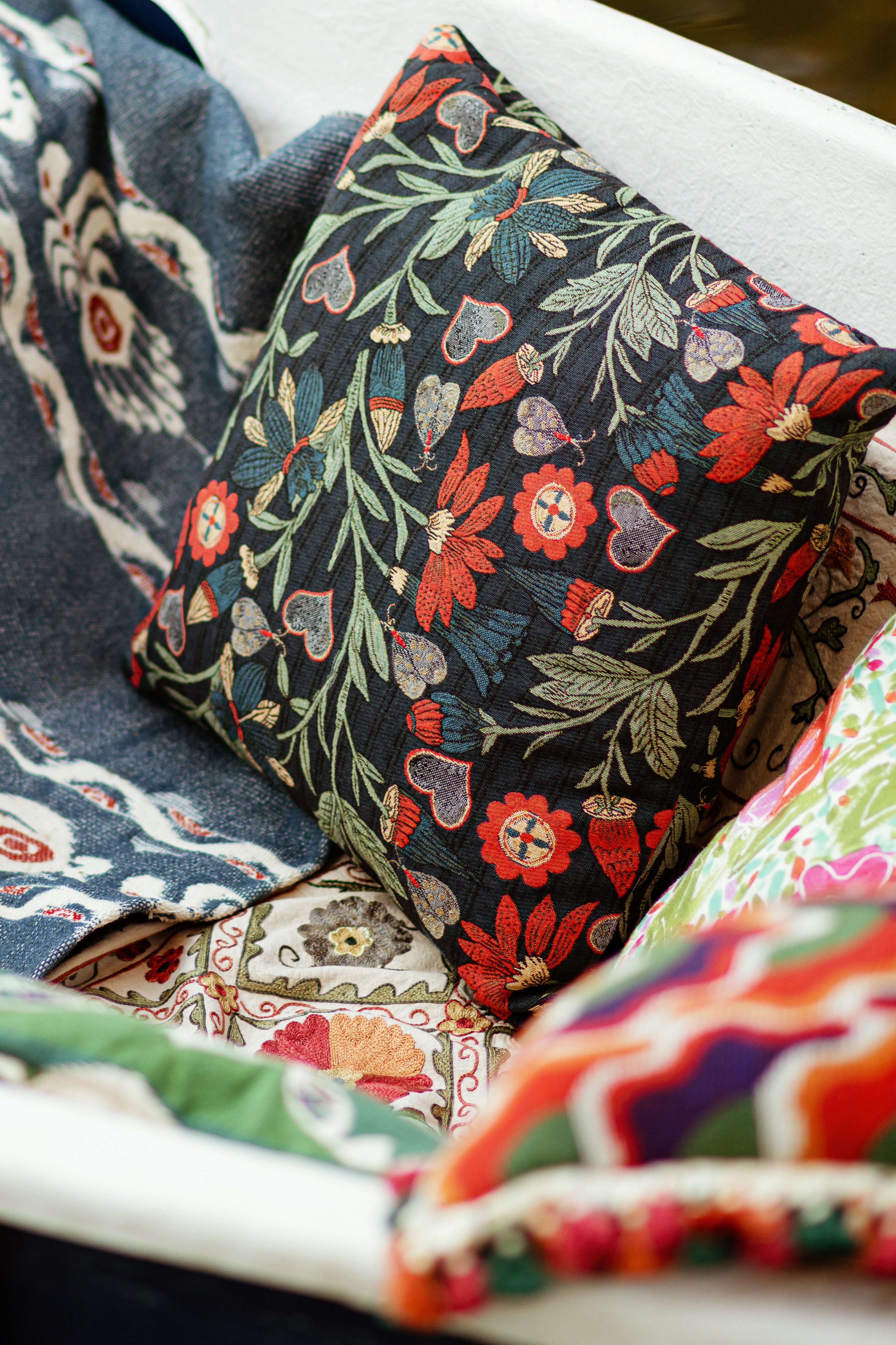 Inflorescence fabric in blue color - pattern number FB00194 - by Mind The Gap in the Transylvanian Rhapsody collection