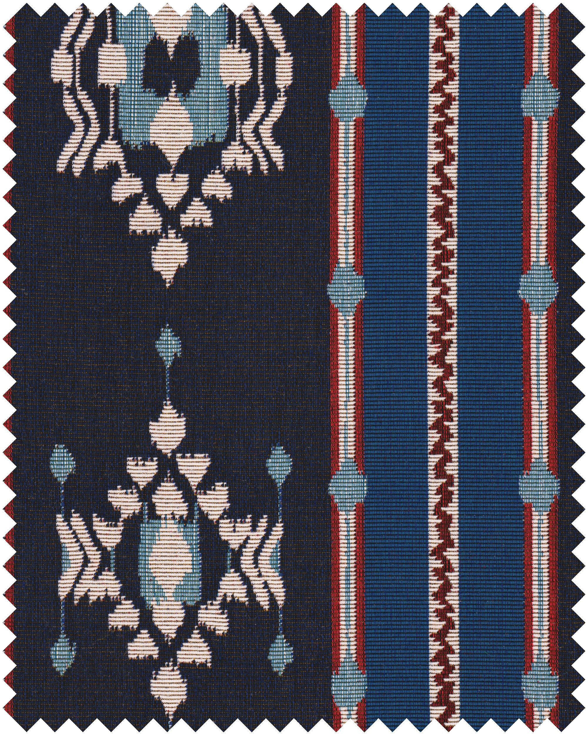 Kings Ikat fabric in blue color - pattern number FB00196 - by Mind The Gap in the Transylvanian Rhapsody collection