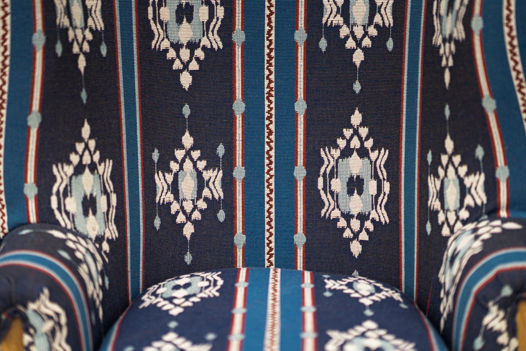 Kings Ikat fabric in blue color - pattern number FB00196 - by Mind The Gap in the Transylvanian Rhapsody collection